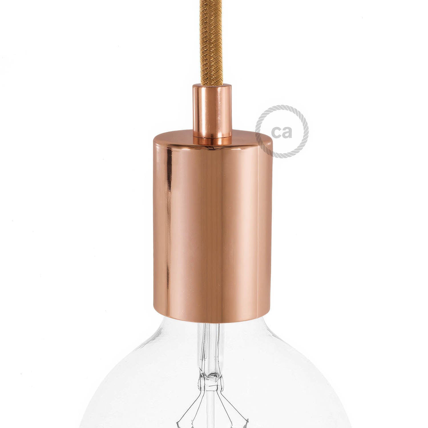 Flat Top Metal UL E26 light bulb socket kit - Copper Rame Cilindrico