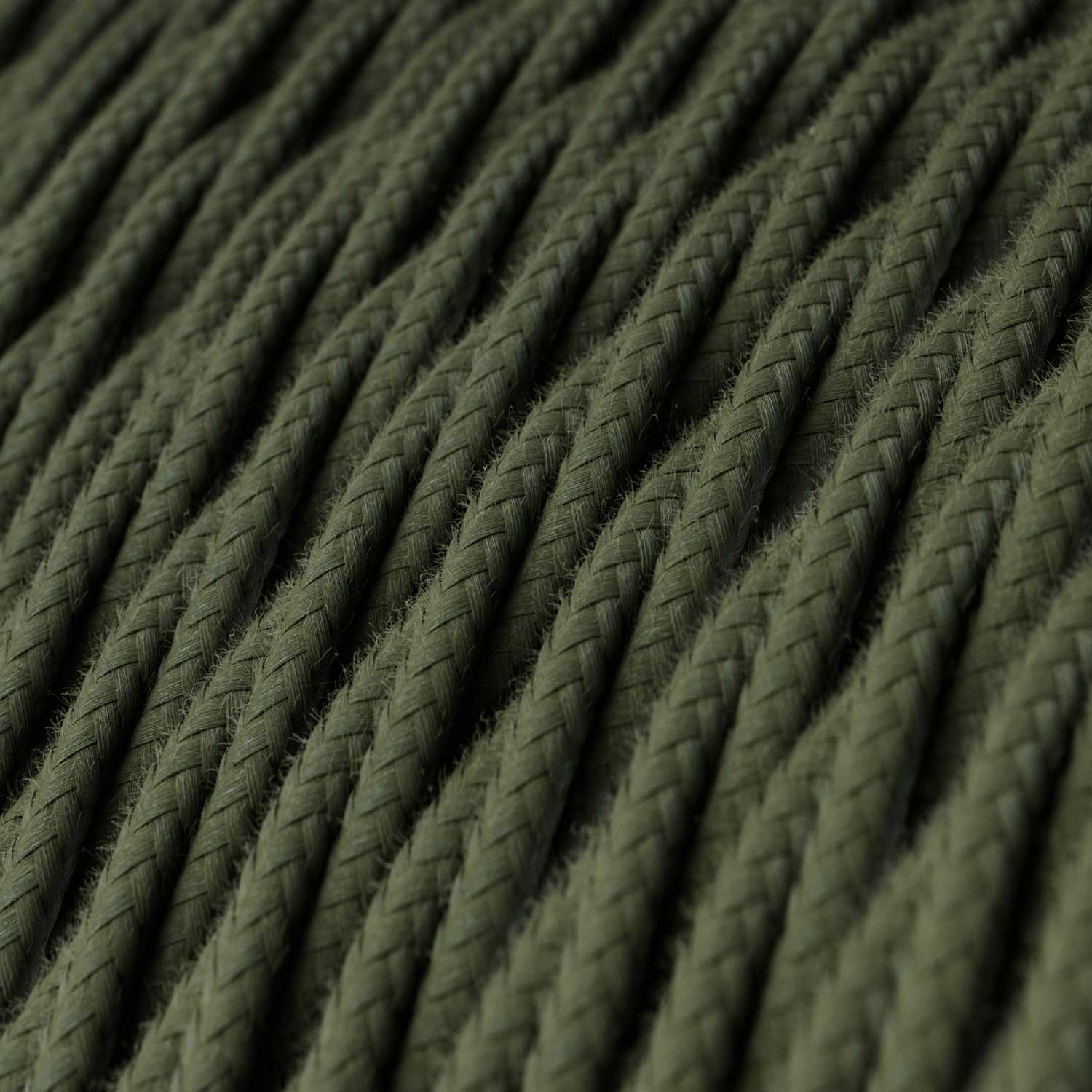 Gray Green Cotton covered Twisted electric cable - TC63