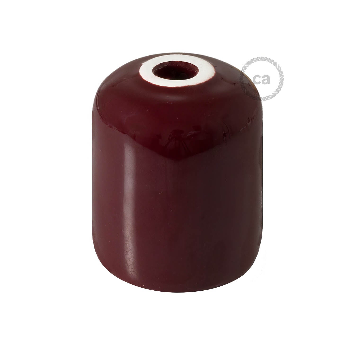 Handmade Ceramic E26 light bulb socket kit - Burgundy
