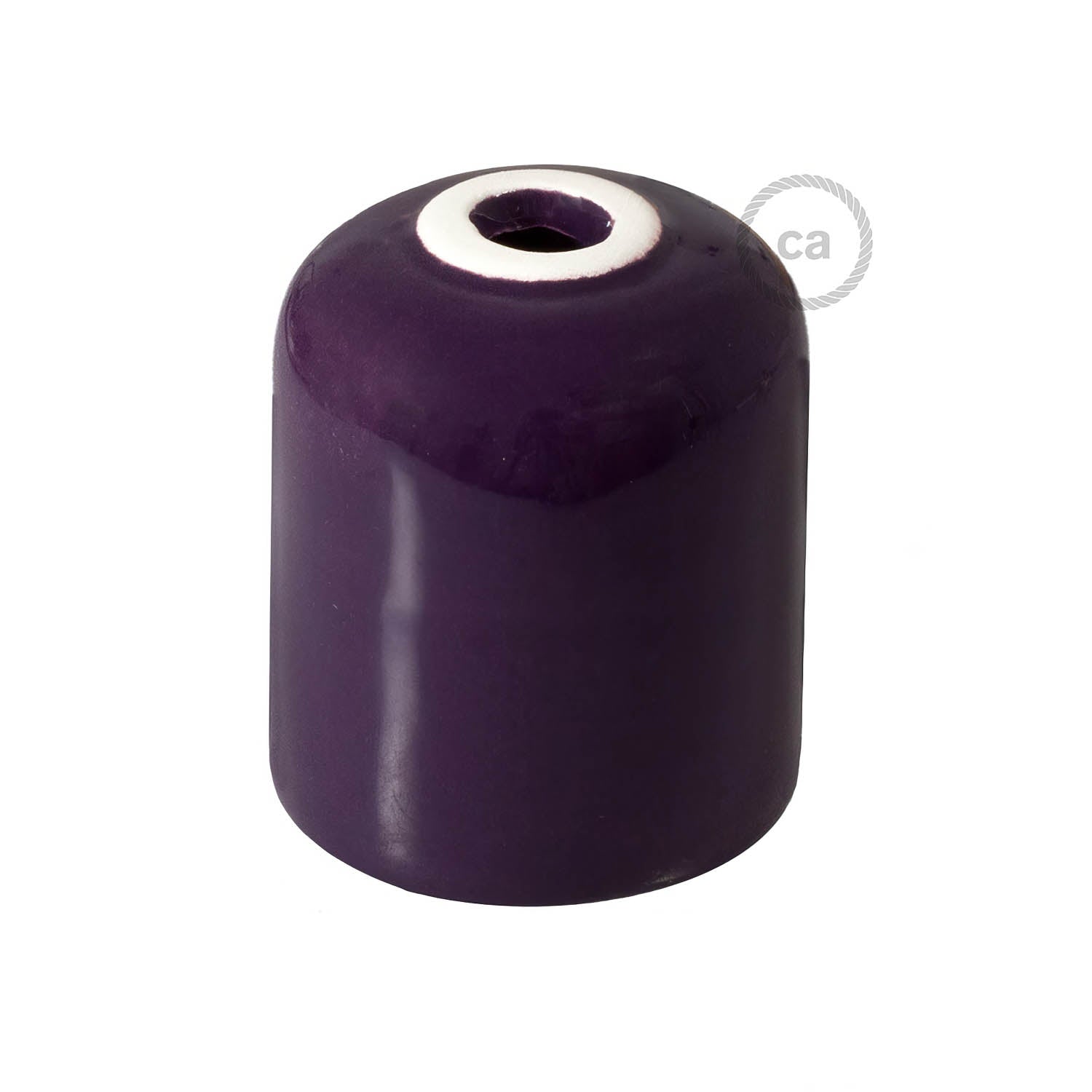 Handmade Ceramic E26 light bulb socket kit - Purple