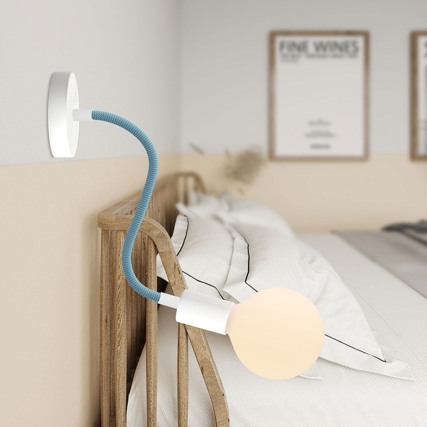 Kit Creative Flex tubo flessibile rivestito in tessuto RM78 Petrolio con terminali metallici - Creative Cables