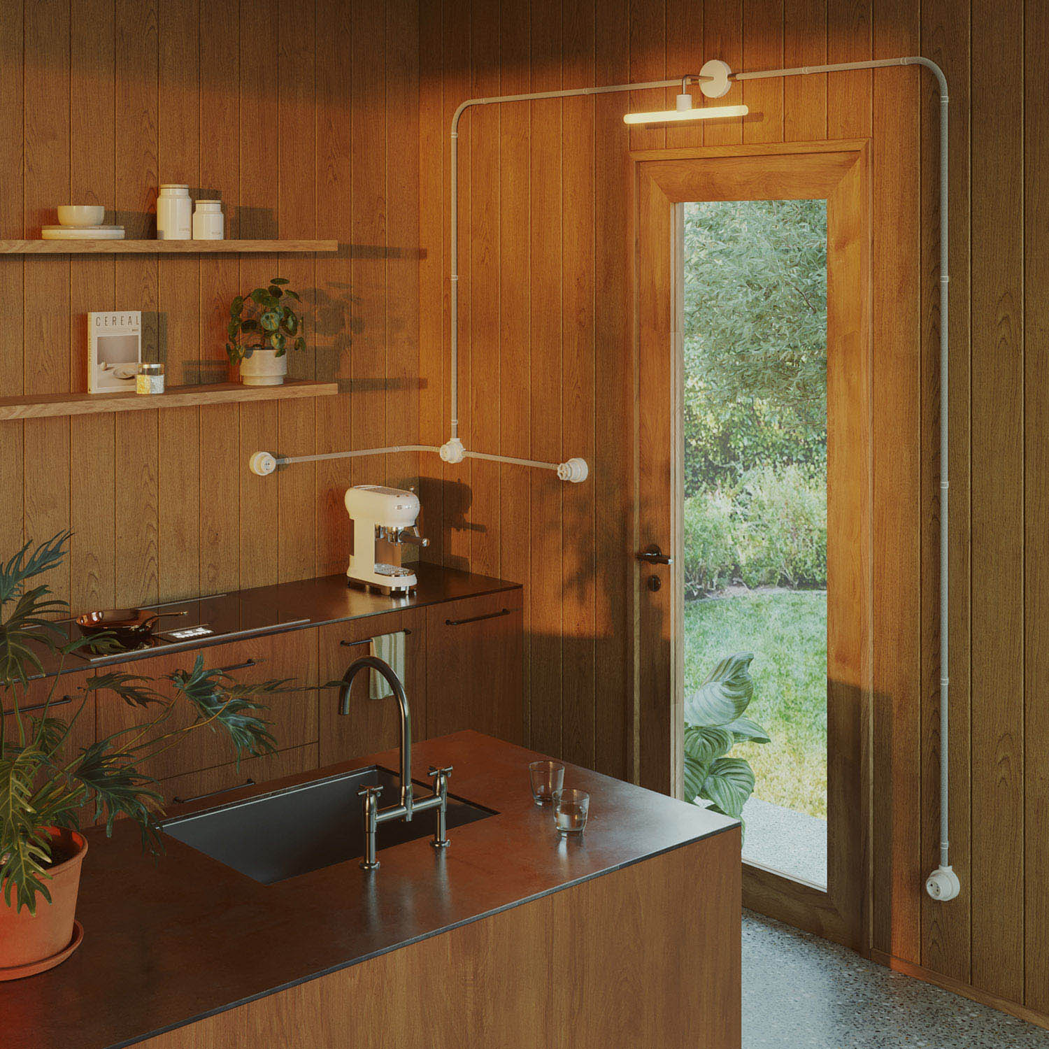 Kit interruttore/deviatore con manopola e base per Creative-Tubes in porcellana bianca Nero 3