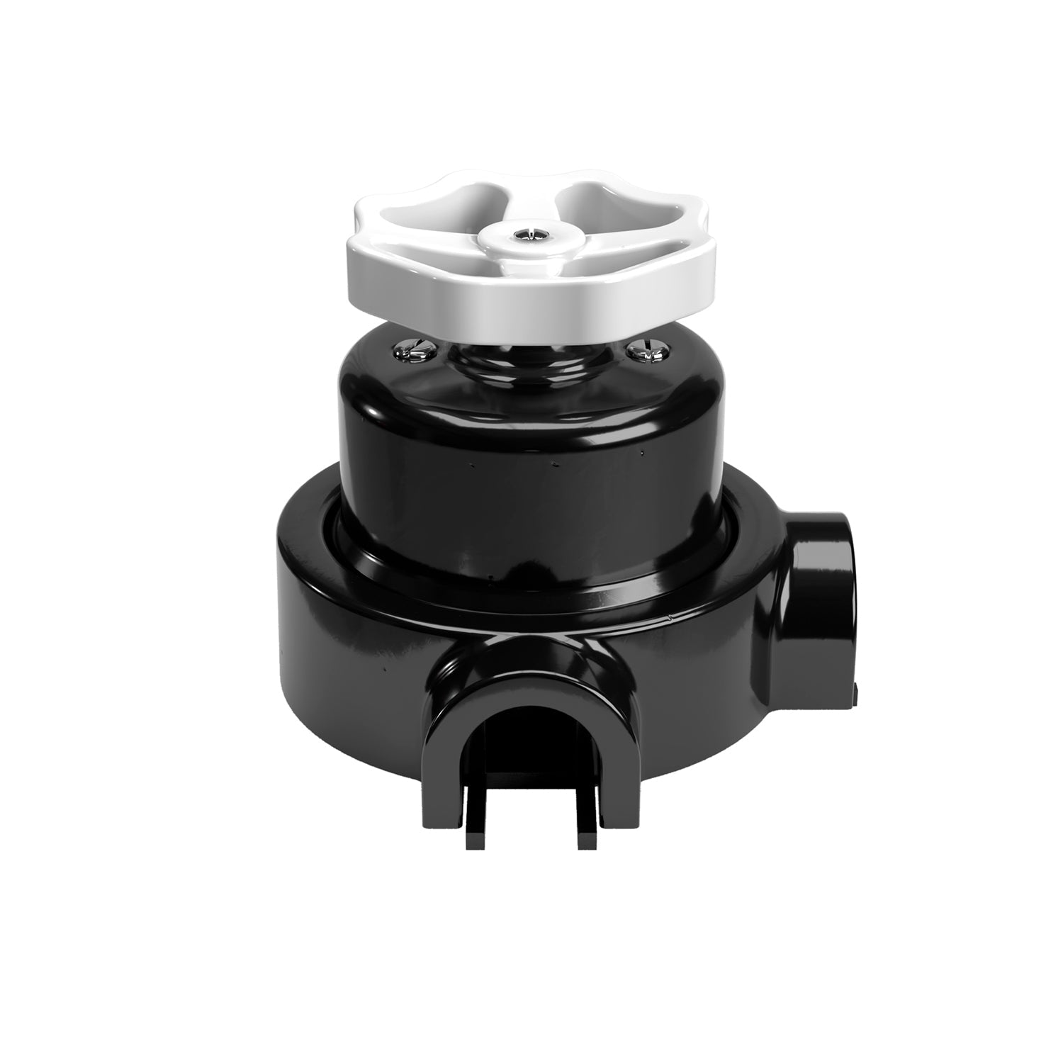 Kit interruttore/deviatore con manopola e base per Creative-Tubes in porcellana nera Bianco 2