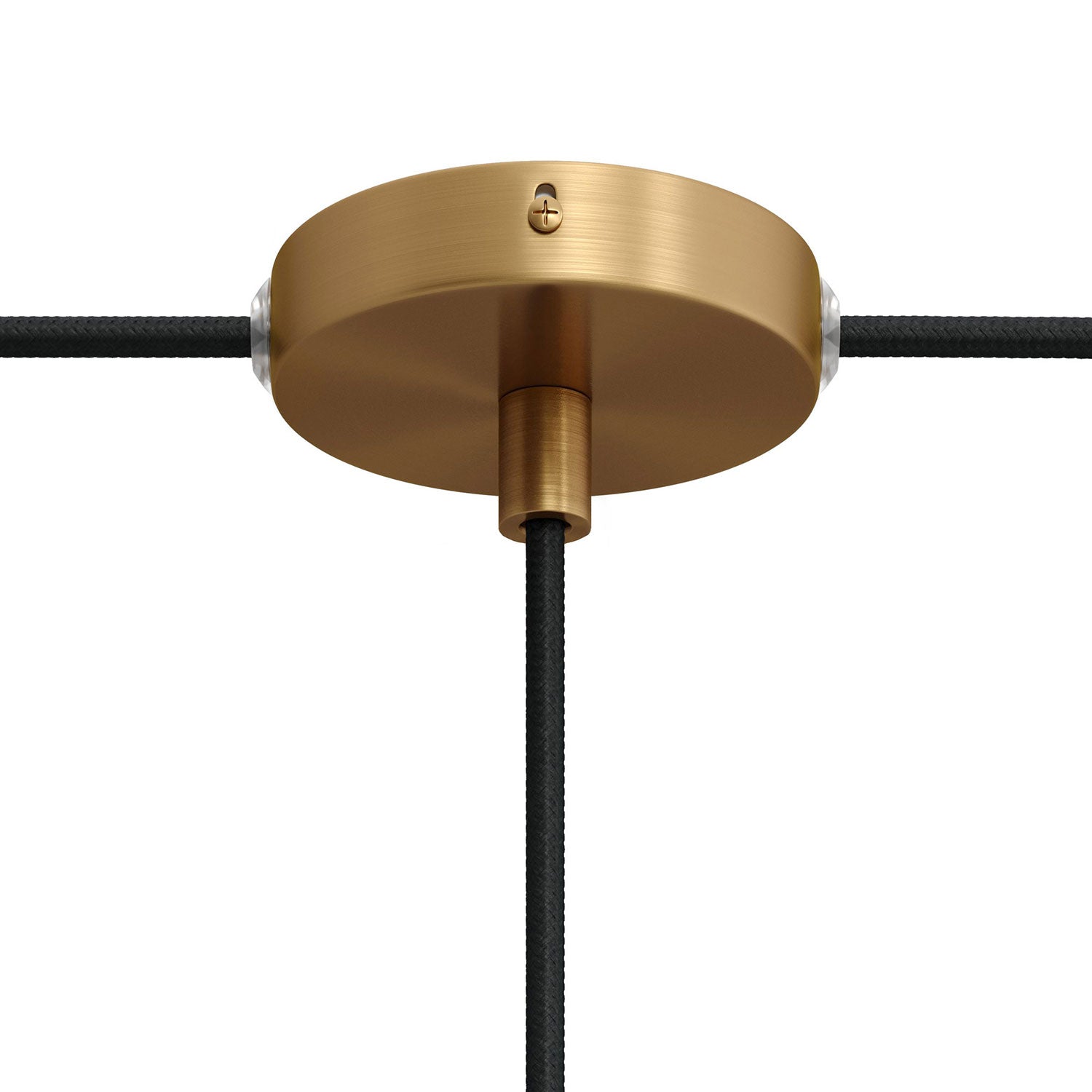 Kit Mini rosone cilindrico in metallo a 1 foro centrale e 2 laterali - Bronzo satinato Cilindrico