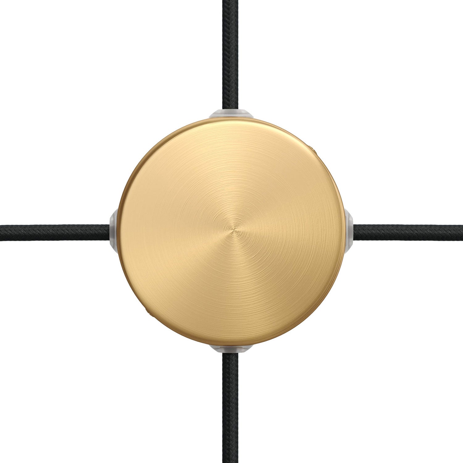 Kit Mini rosone cilindrico in metallo a 4 fori laterali (scatola di derivazione) - Bronzo satinato