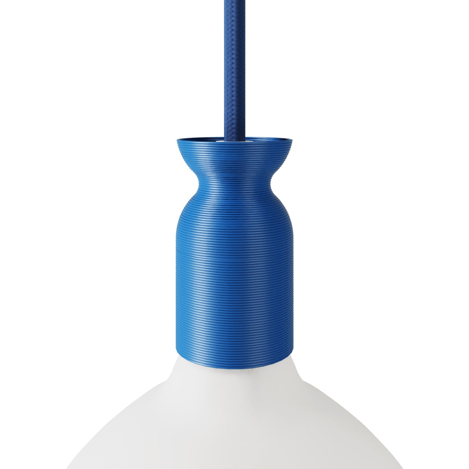 Kit portalampada E27 in plastica riciclata con stampante 3D - Blu cobalto