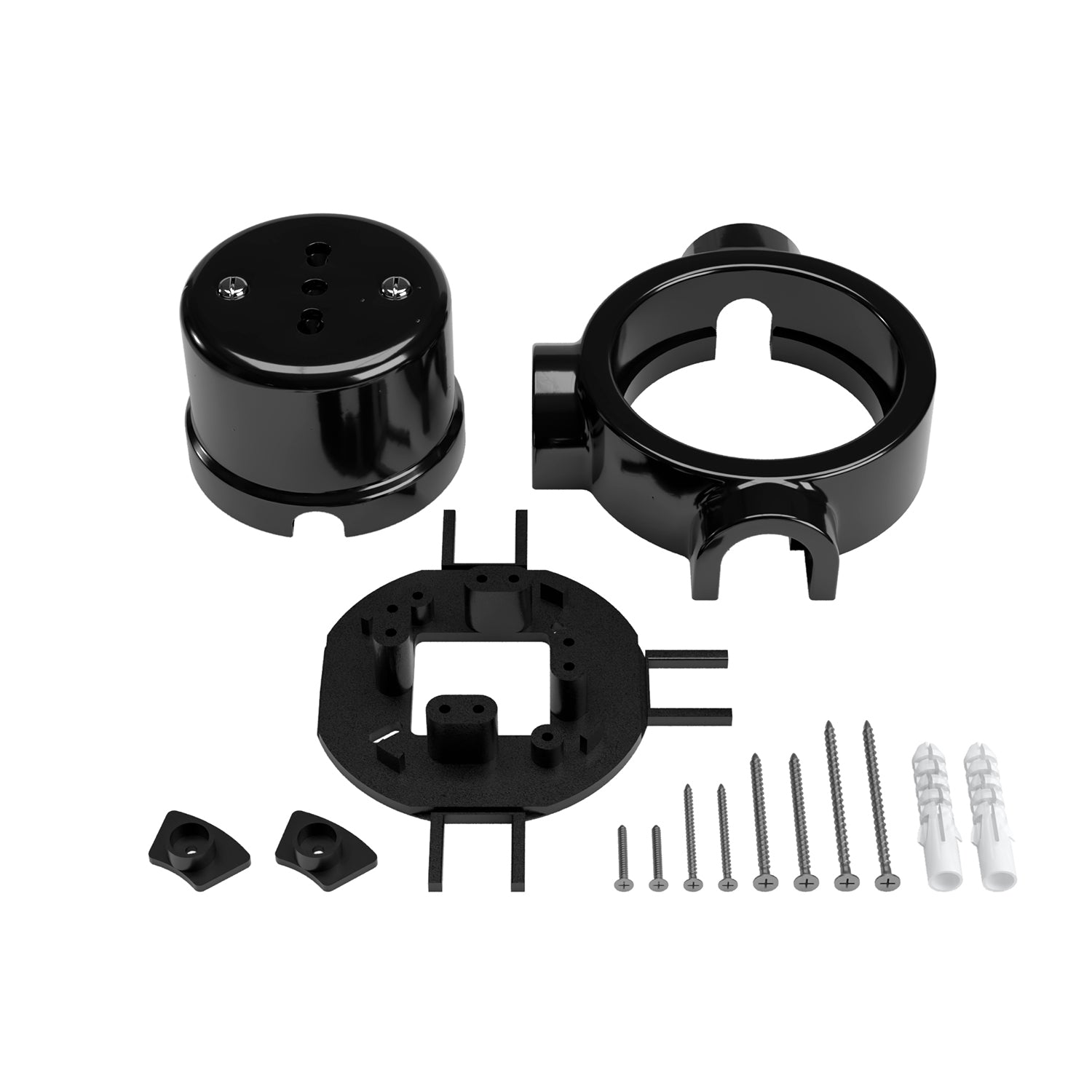 Kit presa bipasso italiana 10/16A da parete e base per Creative-Tubes in porcellana - Nero 3