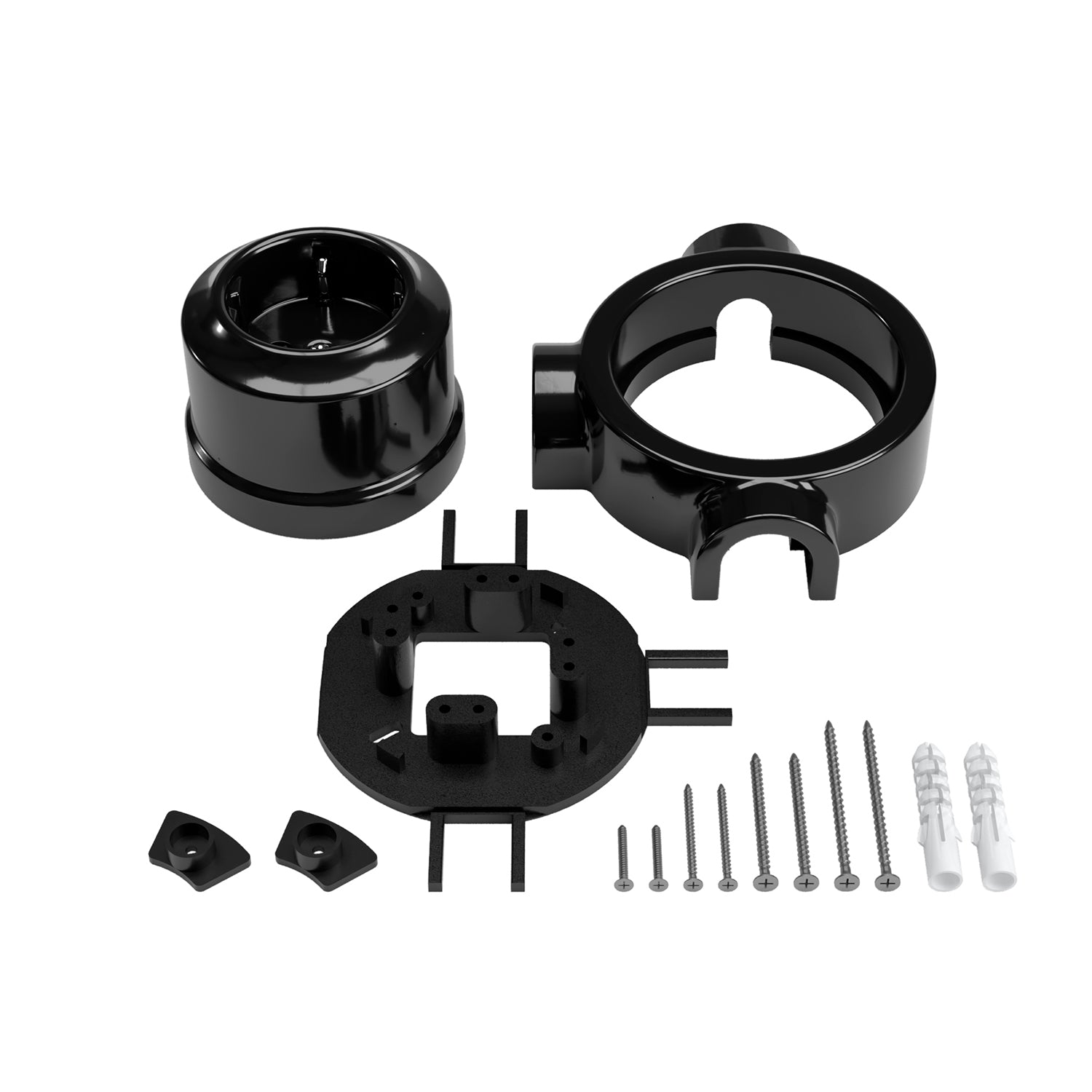 Kit presa Schuko da parete e base per Creative-Tubes in porcellana - Nero 3