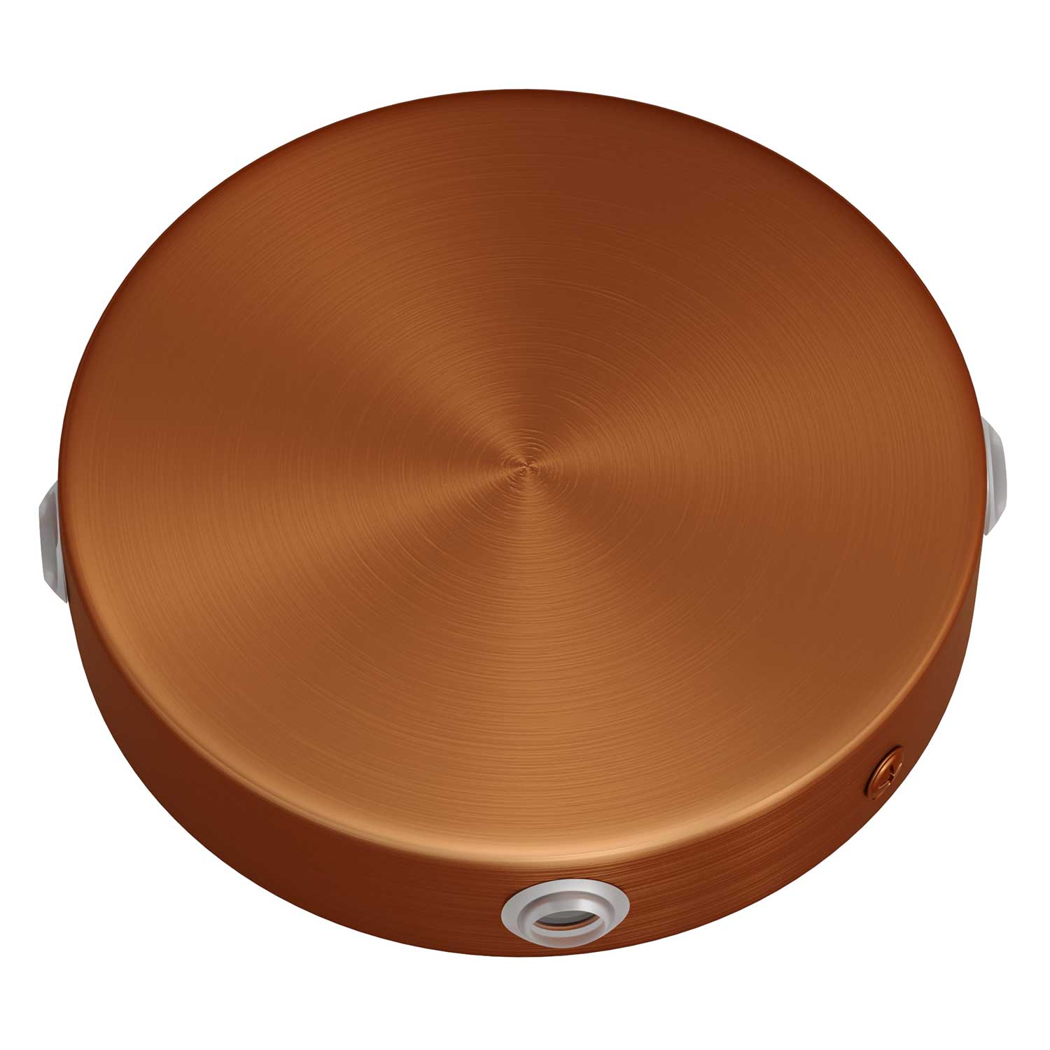 Kit rosone cilindrico in metallo a 4 fori laterali (scatola di derivazione) - Rame satinato