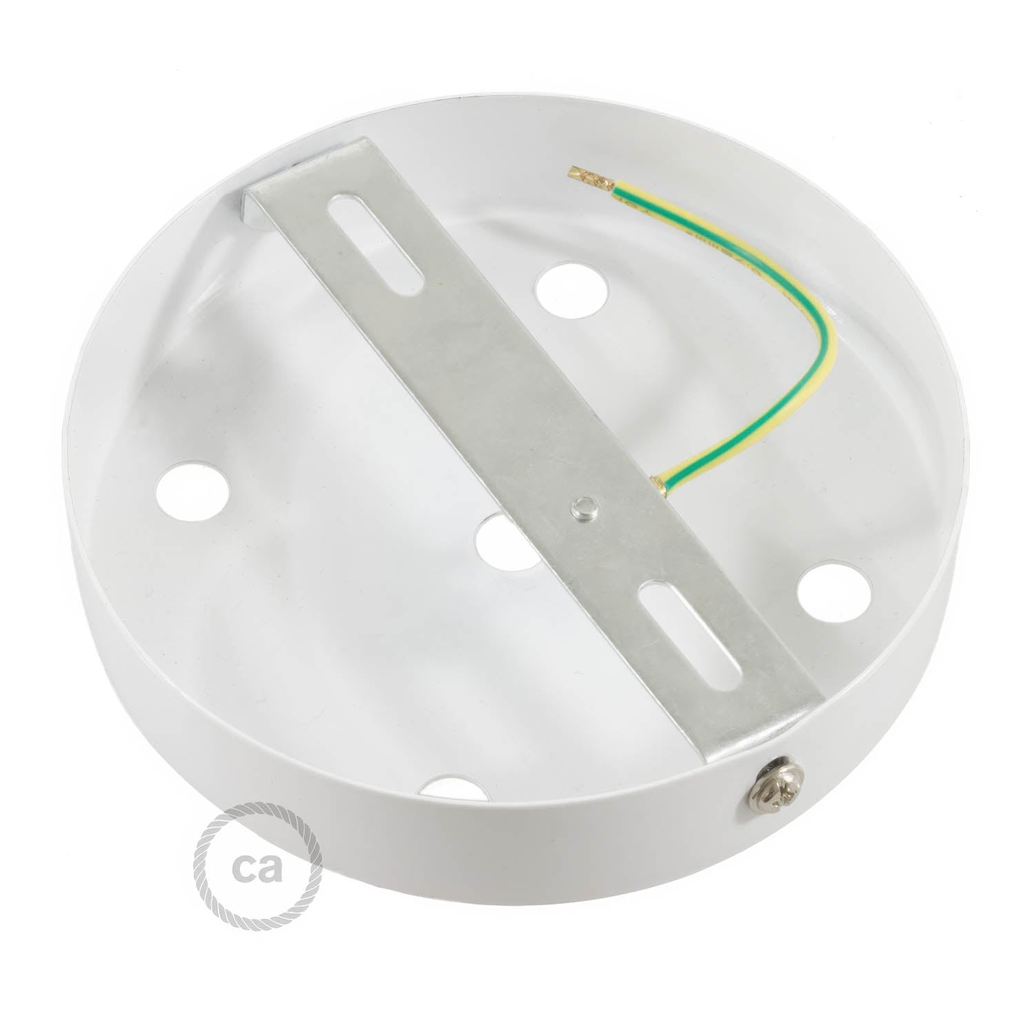 Kit rosone cilindrico in metallo a 5 fori - Bianco lucido Conico