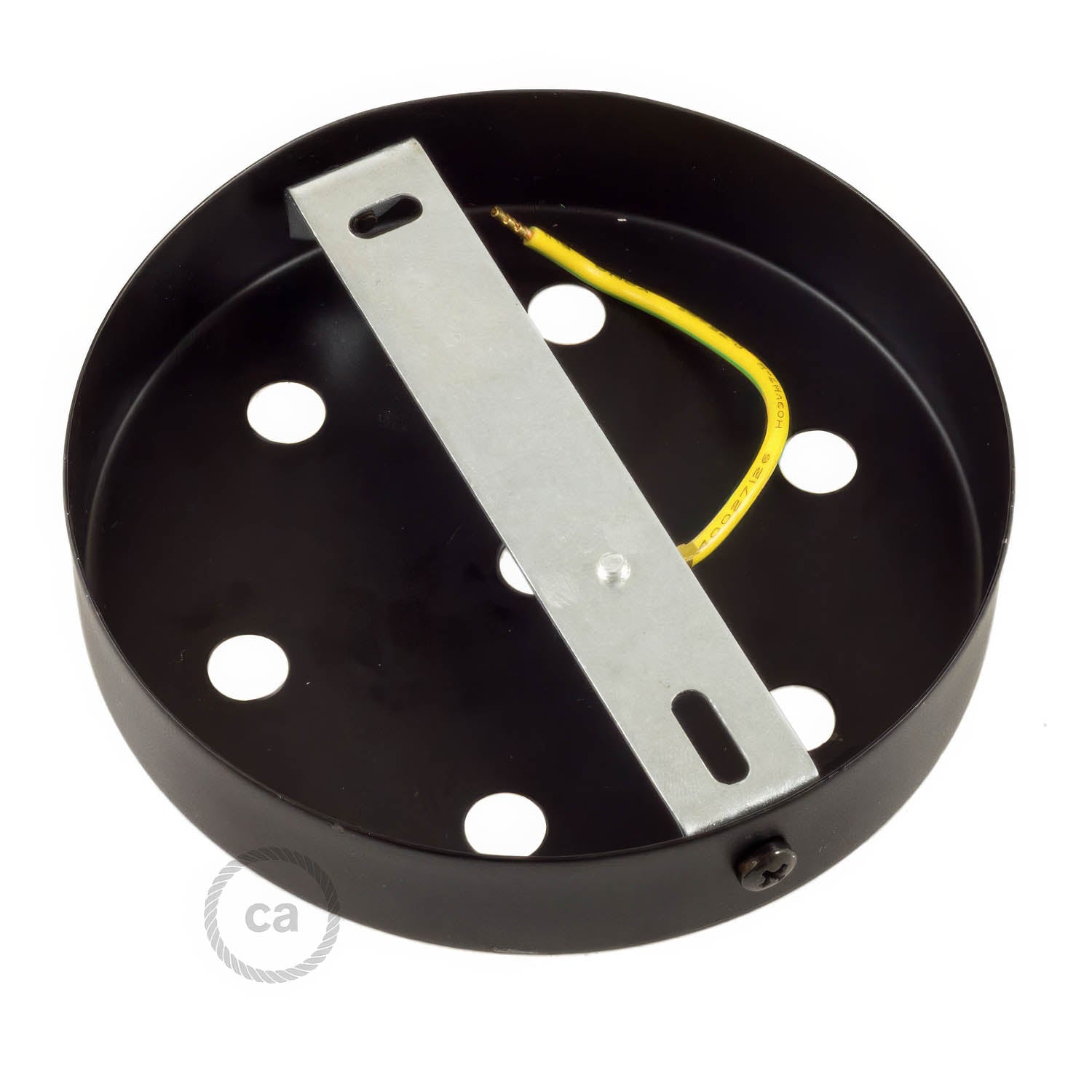 Kit rosone cilindrico in metallo a 7 fori - Nero Cilindrico