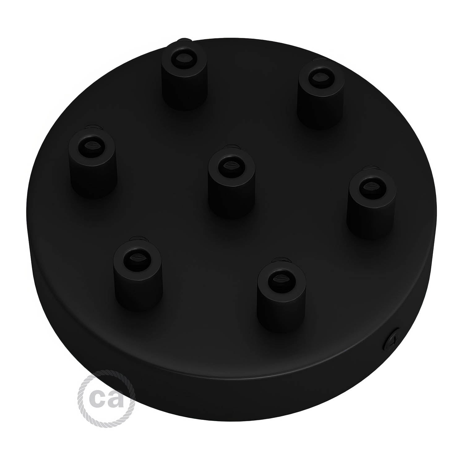 Kit rosone cilindrico in metallo a 7 fori - Nero Cilindrico