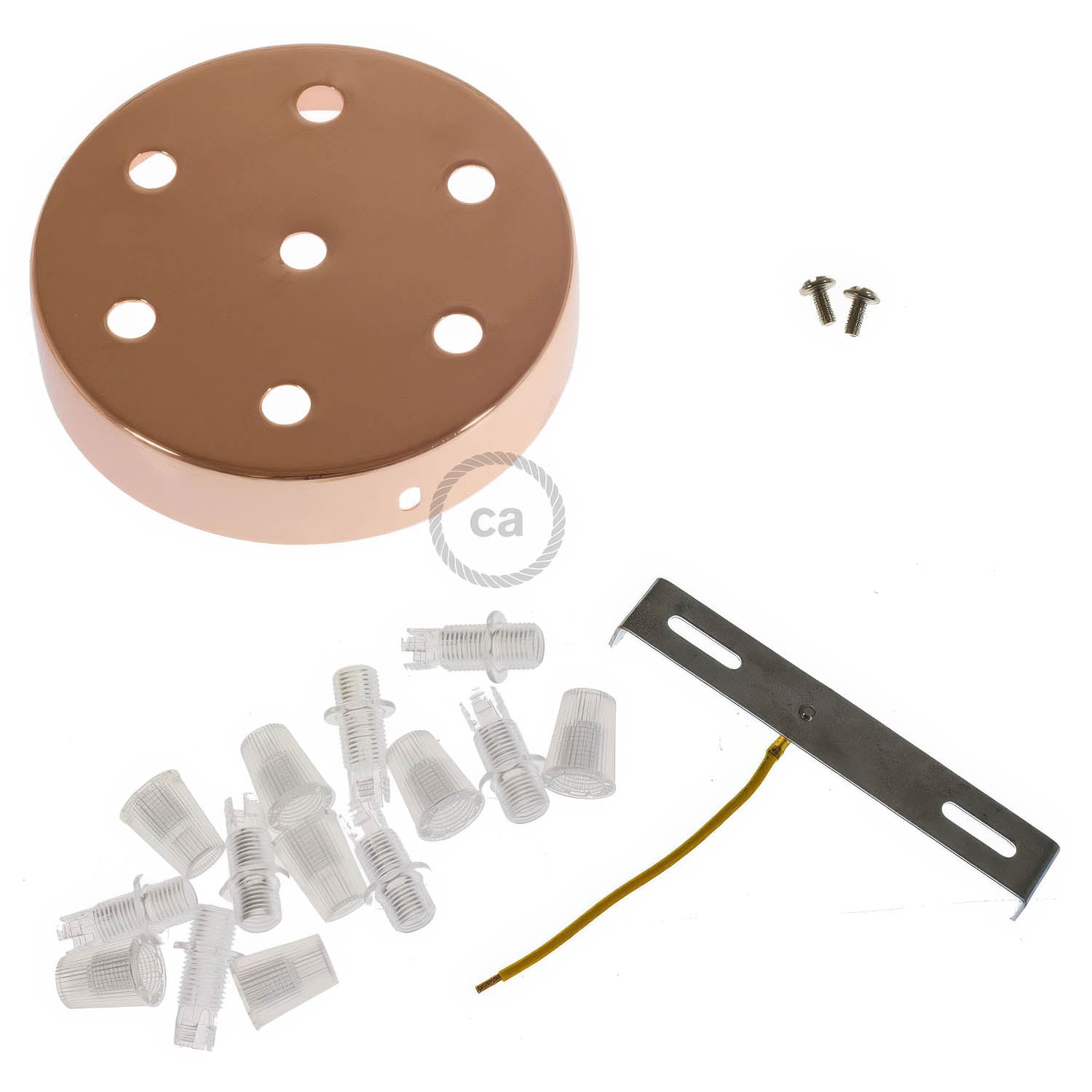 Kit rosone cilindrico in metallo a 7 fori - Rame Conico