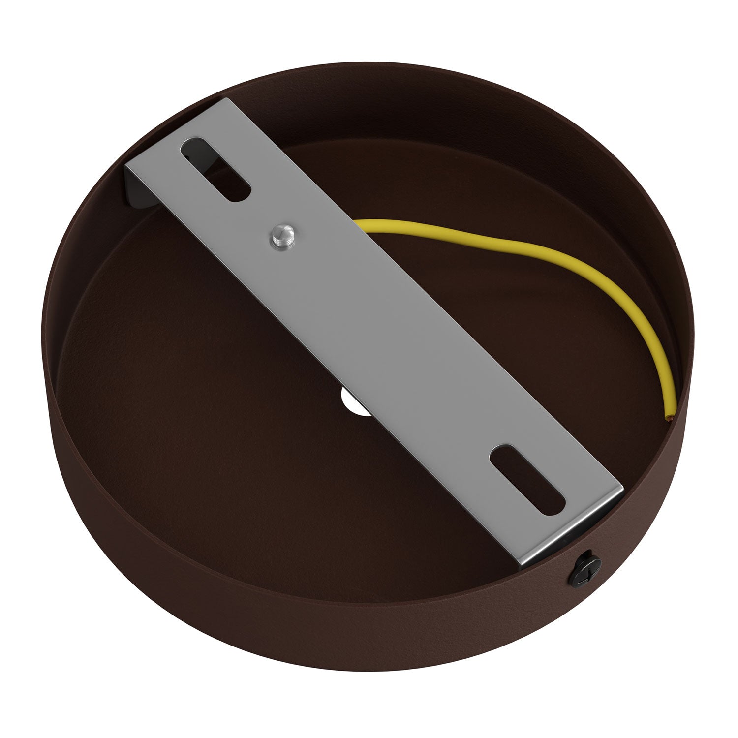 Kit rosone cilindrico in metallo con serracavo da 15 cm - Ruggine scura verniciata