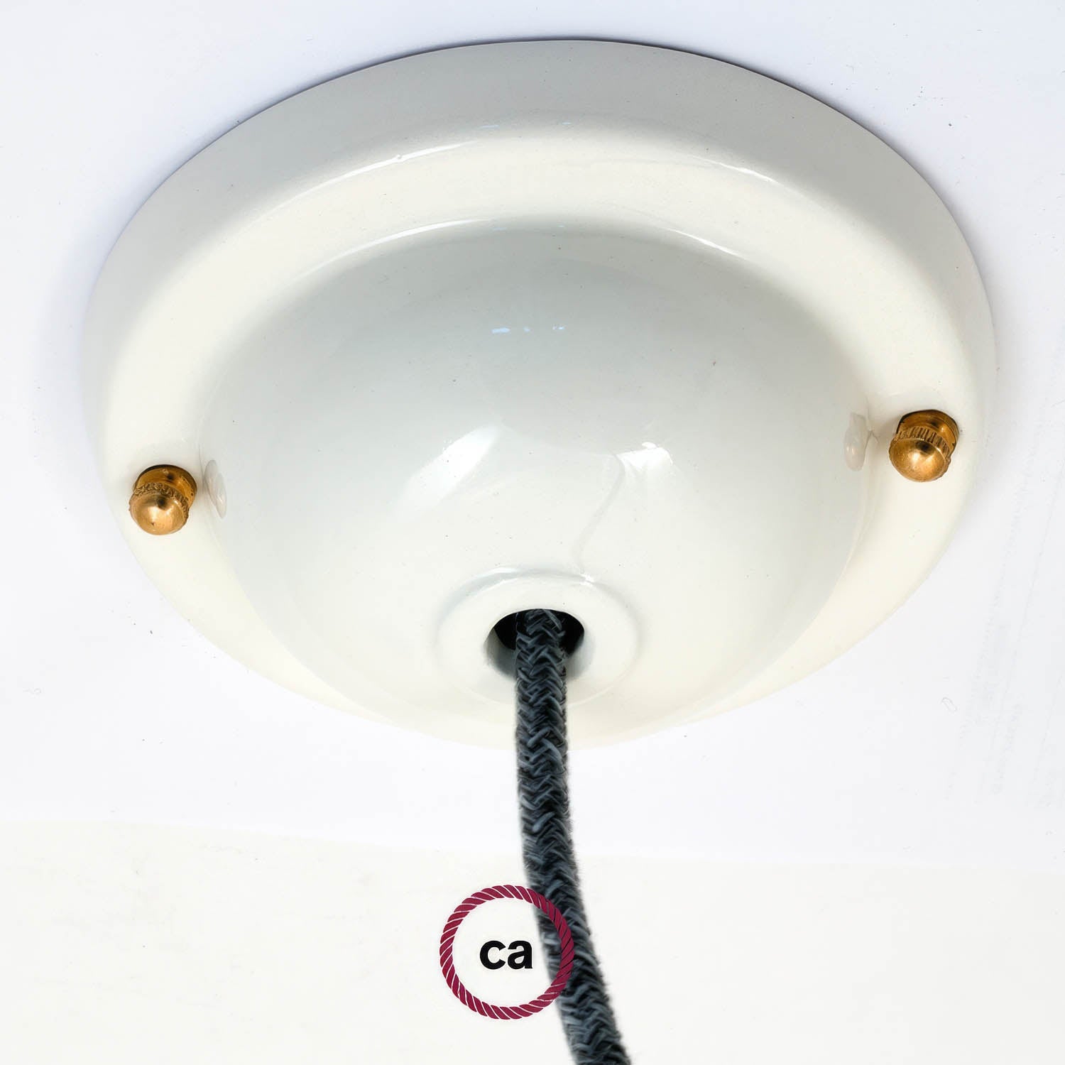 Kit rosone in ceramica semplice - Bianco - Creative Cables