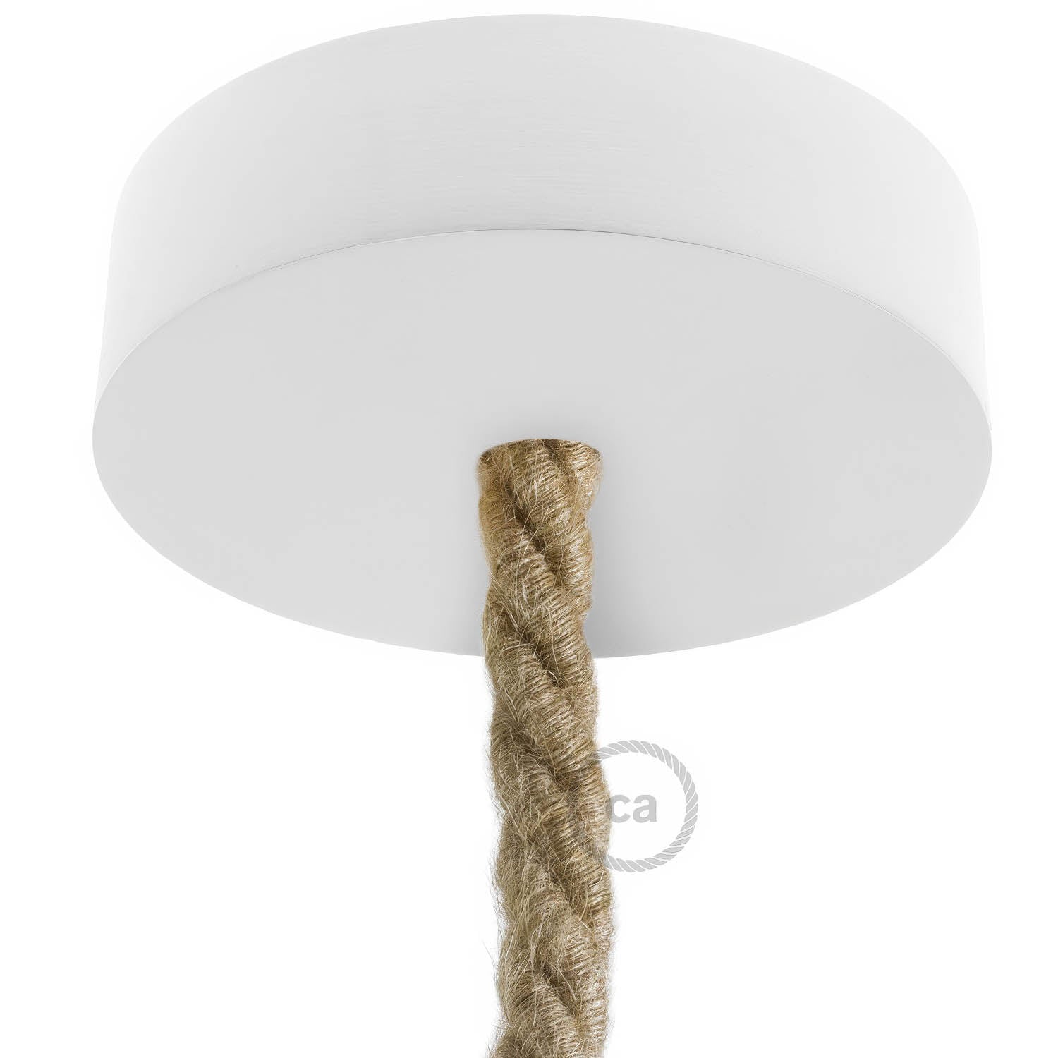 Kit rosone in legno per cordone XL - Bianco - Creative Cables