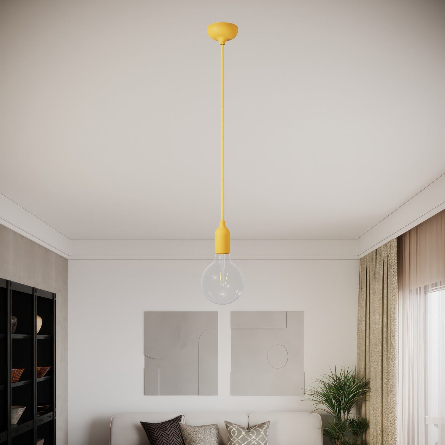 Kit rosone in silicone con foro centrale e predisposizione per foro laterale - Giallo