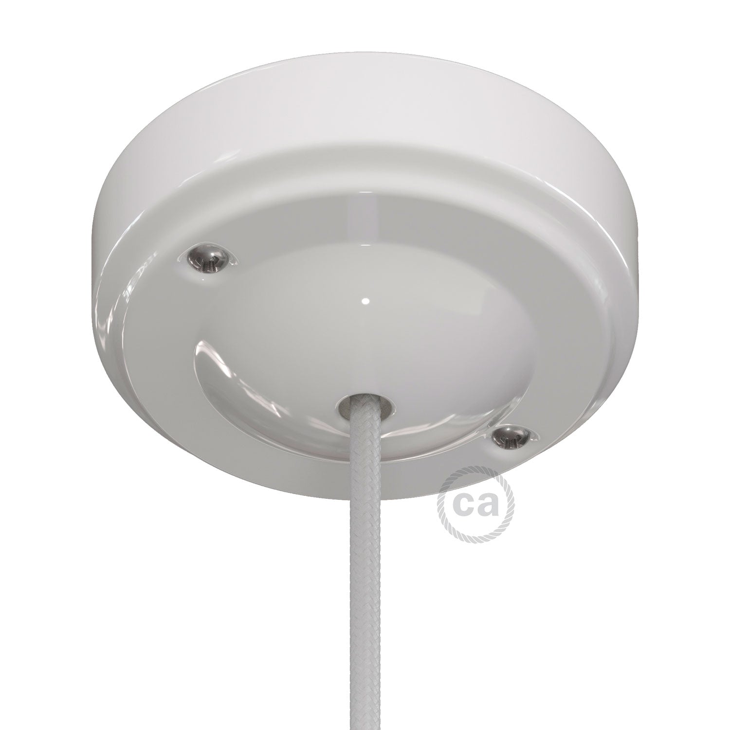 Kit rosone Minimal in porcellana - Bianco - Creative Cables