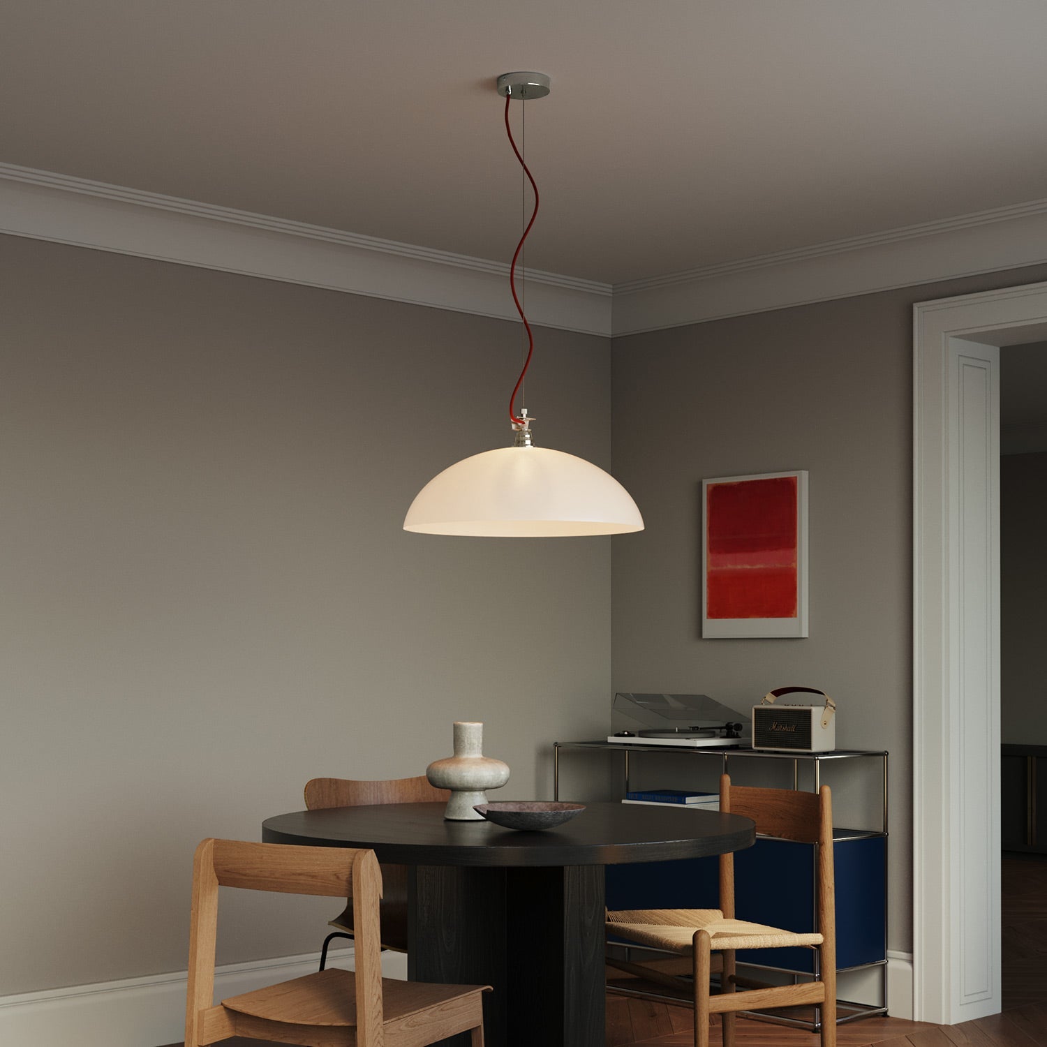 Kit Rosone Ø 120 mm con sospensione in acciaio e bilanciatore millimetrico - Cromo