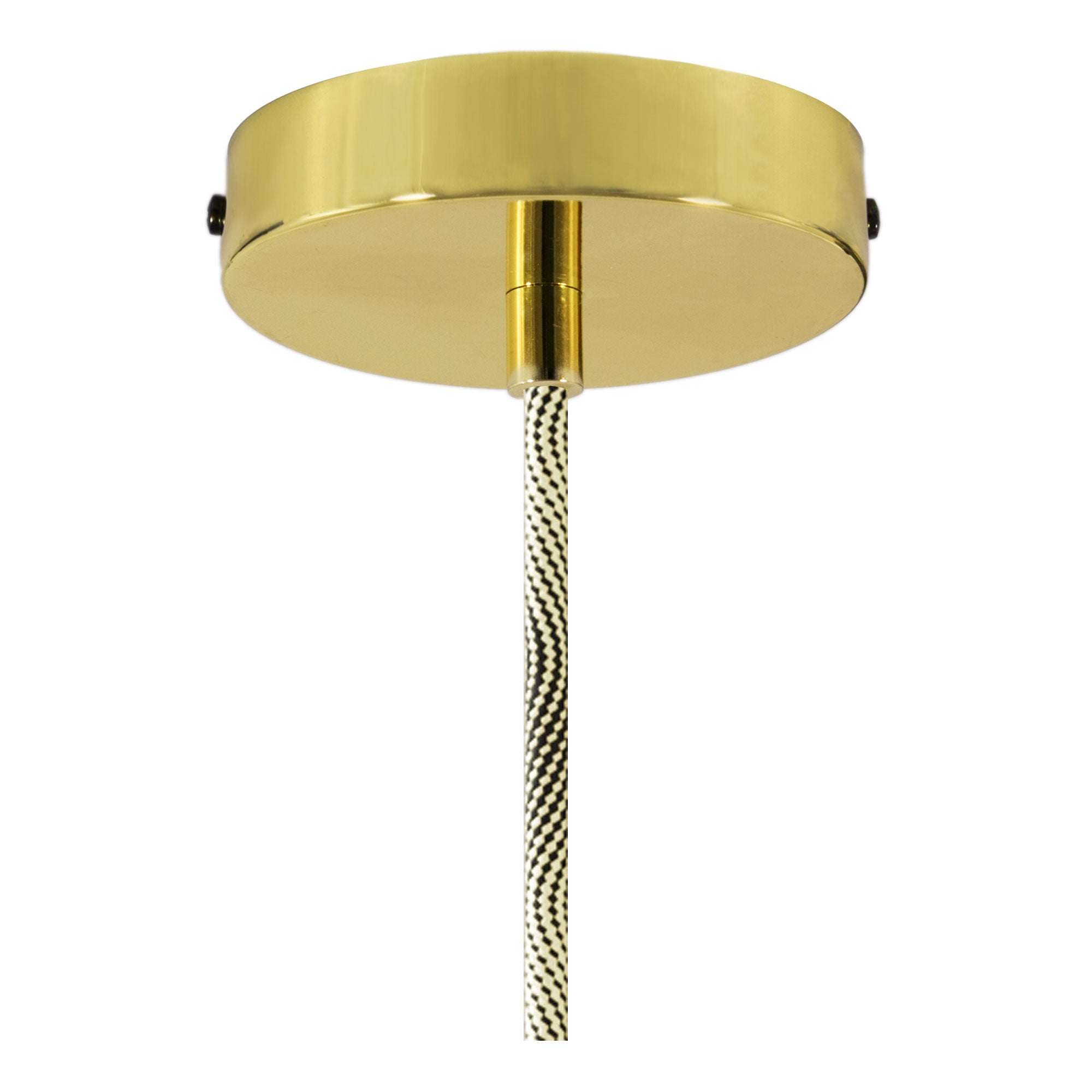 Lampada a sospensione completa di cavo tessile e portalampada in alluminio zigrinato - Ottone - Creative Cables