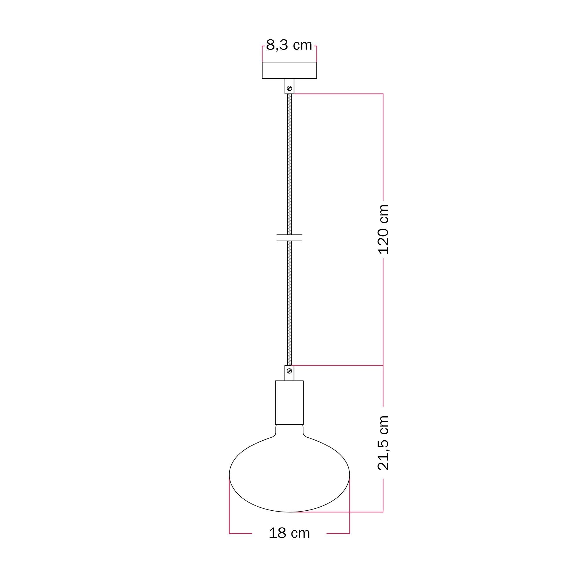 Lampada a sospensione con lampadina LED Ellipse effetto porcellana - Titanio satinato