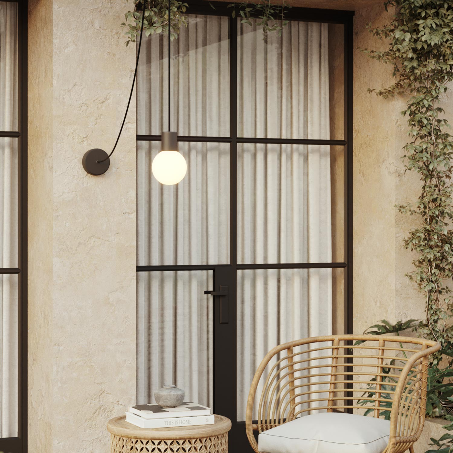 Lampada a sospensione da esterno Modulair IP65 con paralume infrangibile Unbreak - a - Ball - Nero - Creative Cables