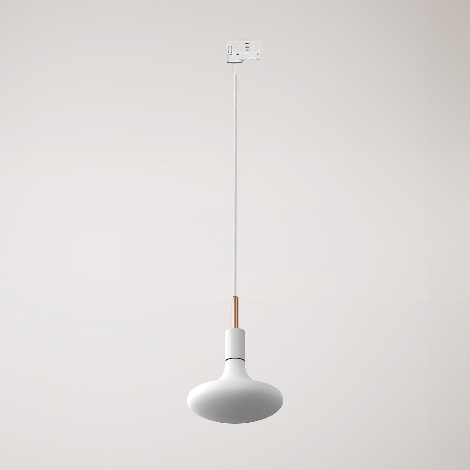 Lampada a sospensione per binario con serracavo da 7cm - Bianco