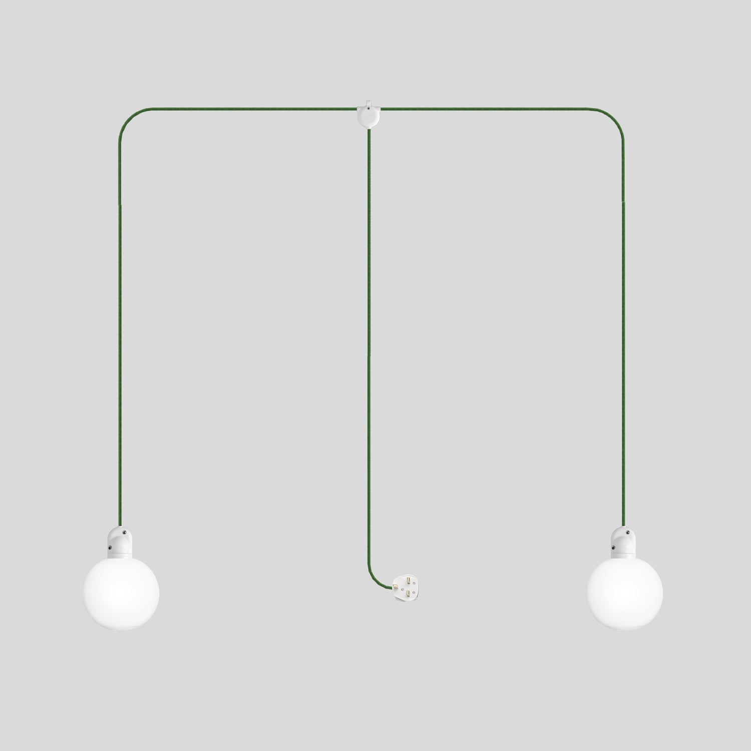 Lampada da esterno Modulair IP65 a 2 cadute con spina UK, paralumi infrangibili Unbreak-a-Ball e cavo SX08