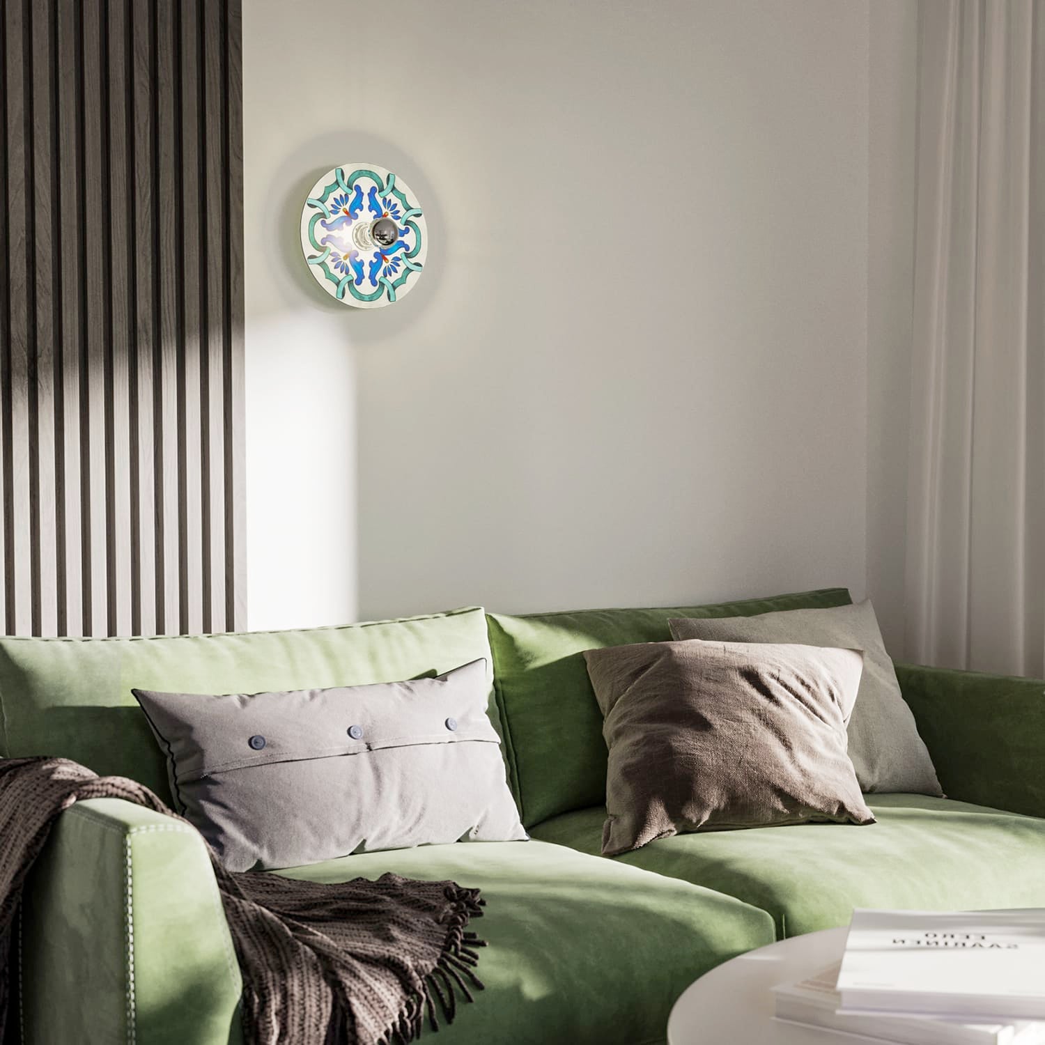 Lampada da parete o soffitto Bianca con paralume a effetto maiolica - Waterproof IP44 - IO - Creative Cables