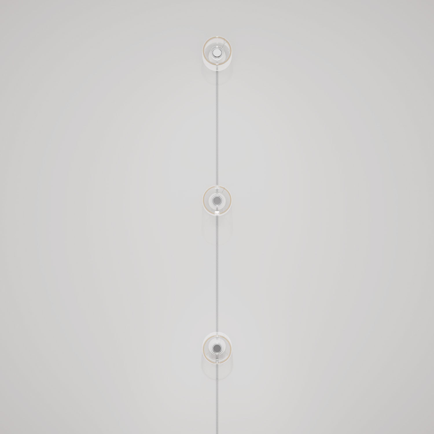 Lampada da parete Spostaluce con spina, 3 lampadine Ghost e cavo grigio melange