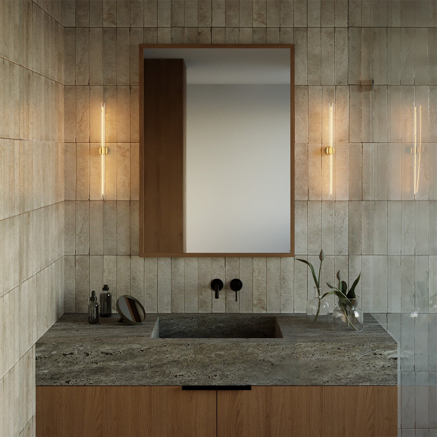 Lampada esse14 da parete o soffitto per lampadina LED S14d - Waterproof IP44 - Effetto Green marble - Creative Cables