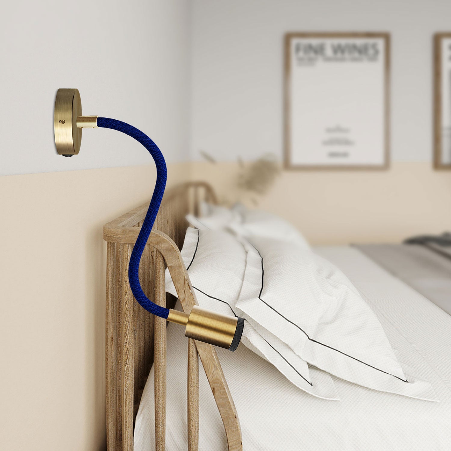 Lampada Fermaluce Flex 30 con mini rosone con interruttore e mini faretto GU1d0 - Bronzo satinato - Creative Cables