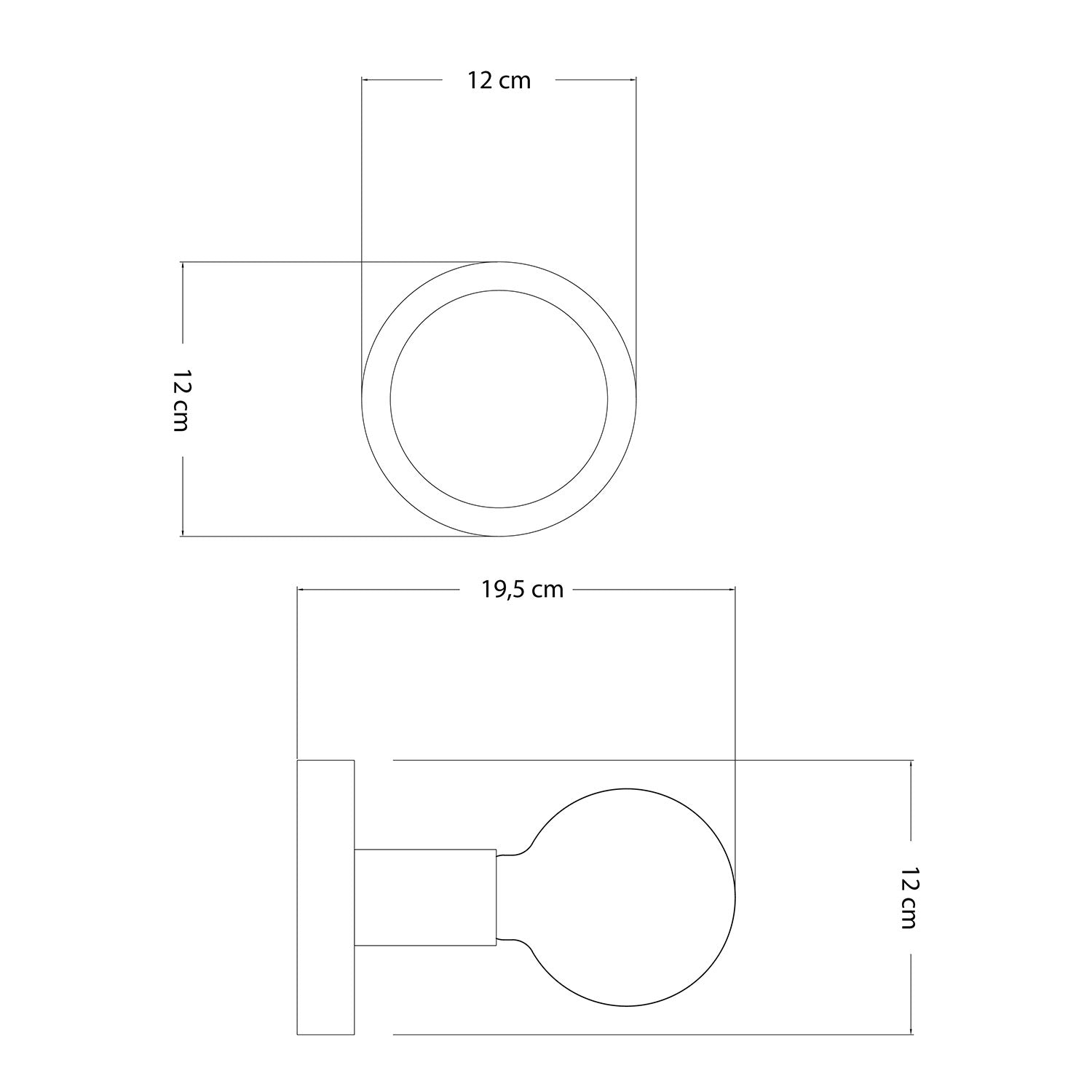 Lampada Fermaluce in metallo con lampadina Globo - Ottone