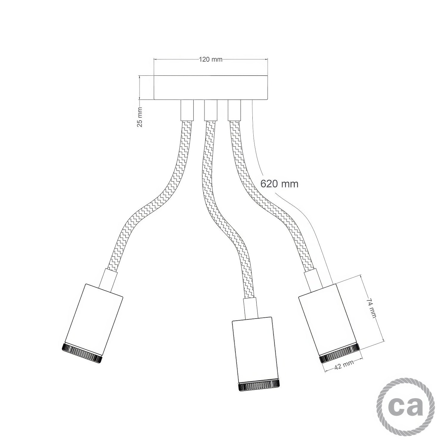 Lampada Mini faretto SPOTLIGHT GU1d0 Flex 60 da parete e soffitto - Rame satinato - Creative Cables