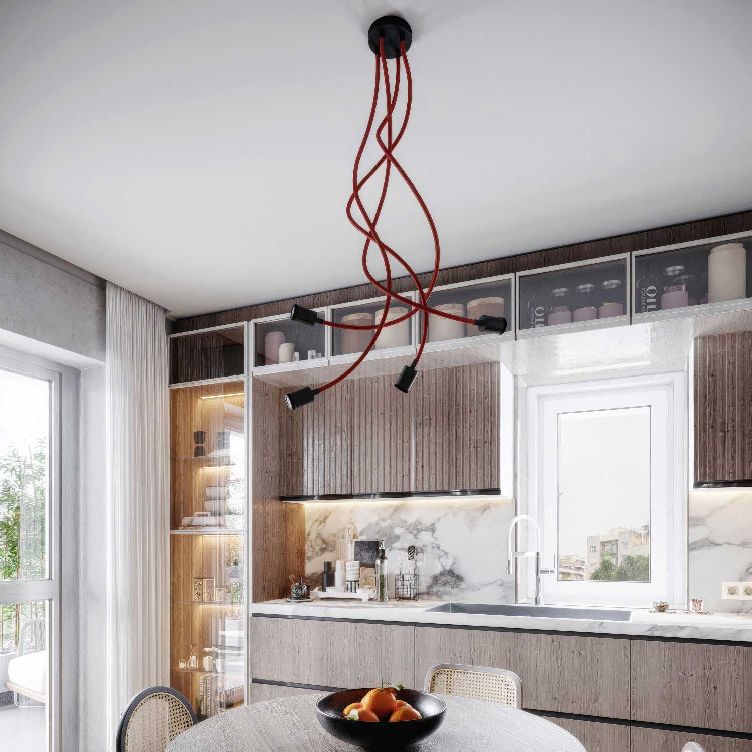 Lampada Mini faretto SPOTLIGHT GU1d0 Flex 90 da soffitto - Nero