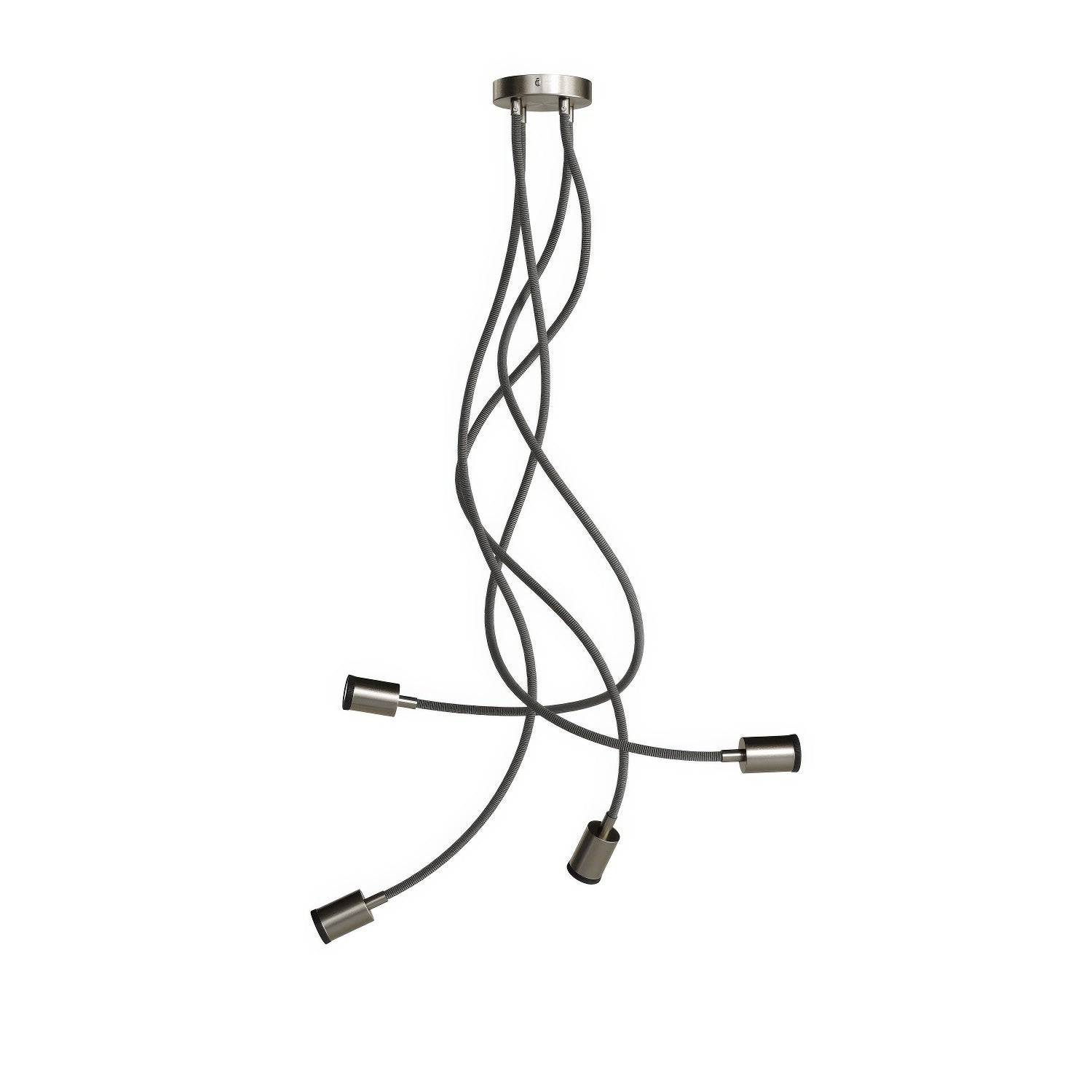 Lampada Mini faretto SPOTLIGHT GU1d0 Flex 90 da soffitto - Titanio satinato