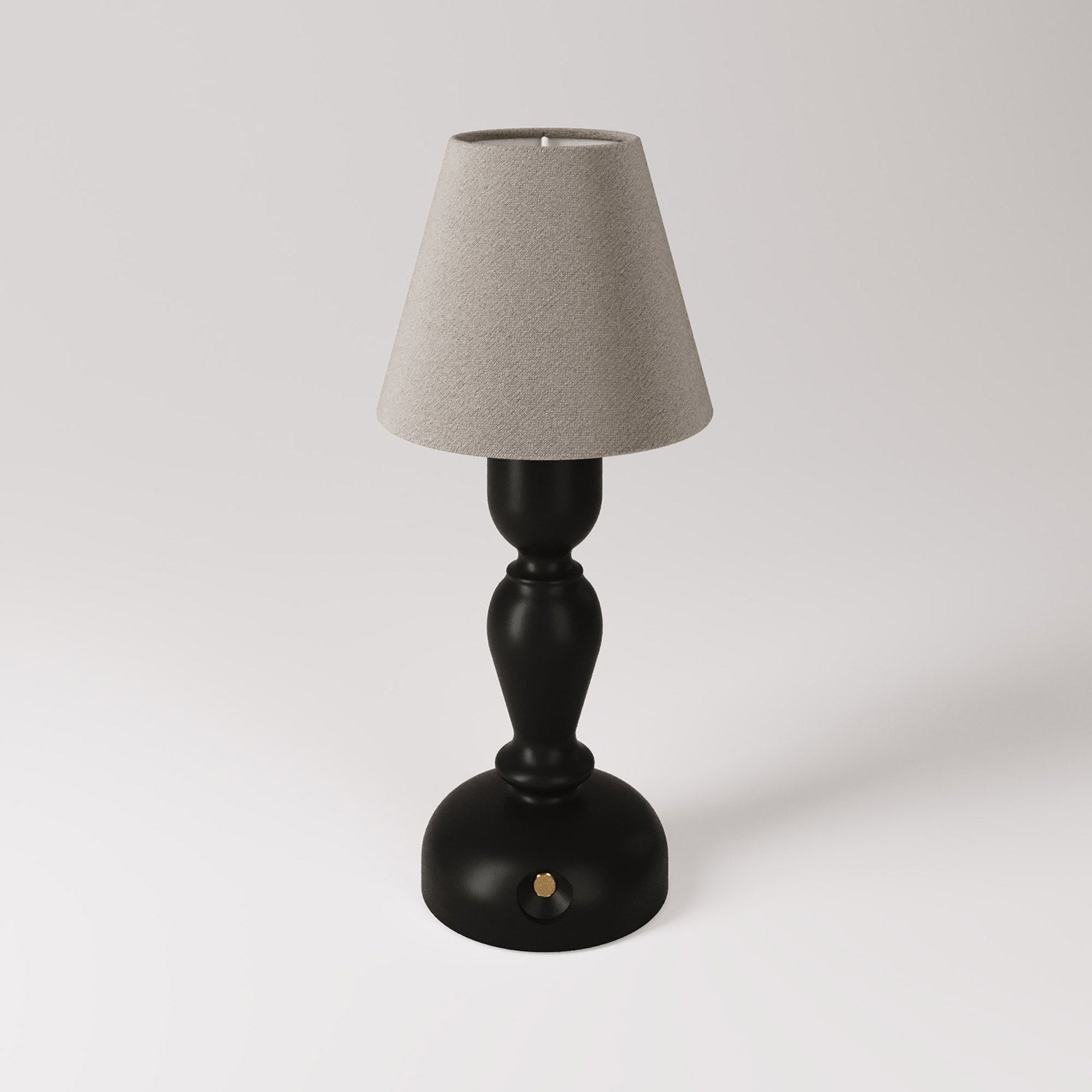 Lampada portatile ricaricabile Cabless14 con lampadina a goccia e paralume - Nero