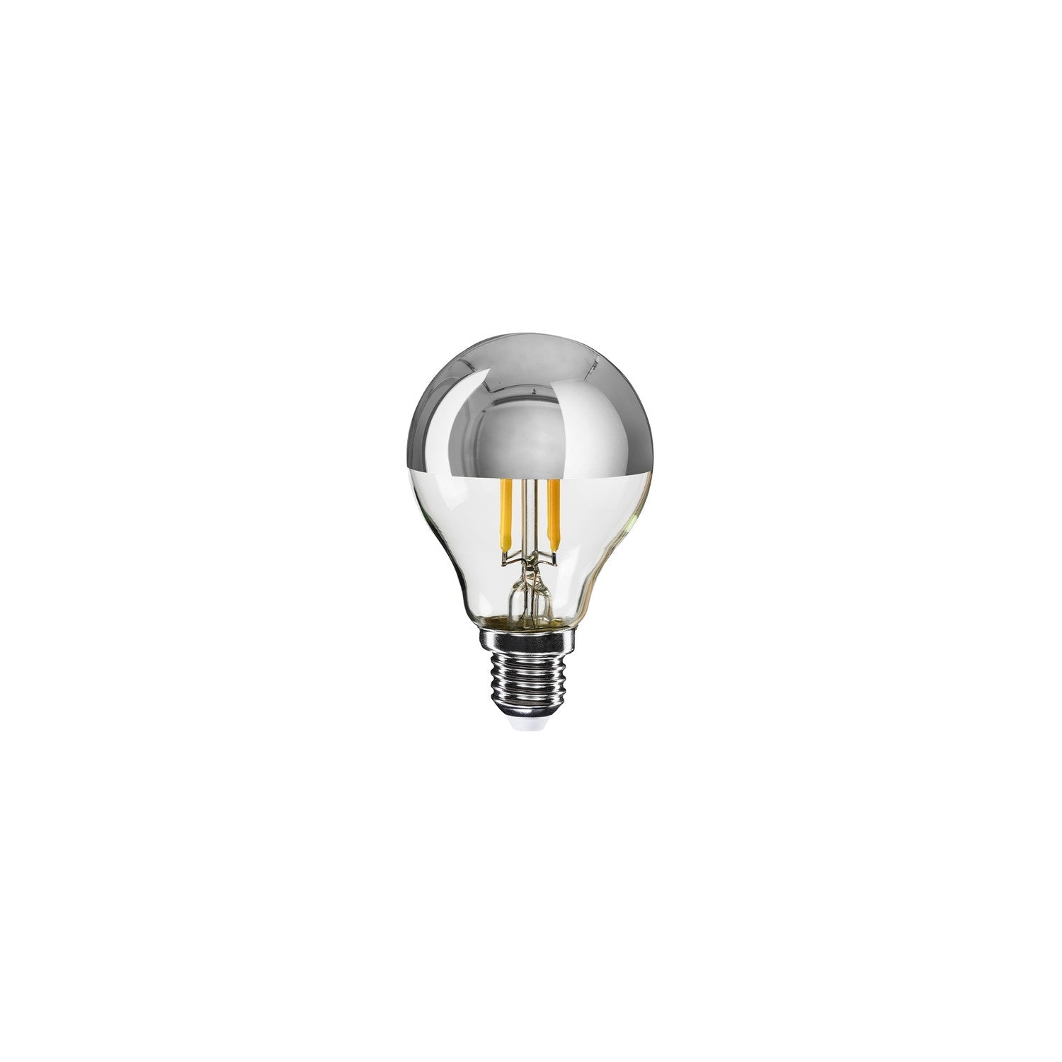 Lampadina LED Mezza Sfera Argento Mini Globo G45 4,8W 380Lm E14 2700K Dimmerabile - A01