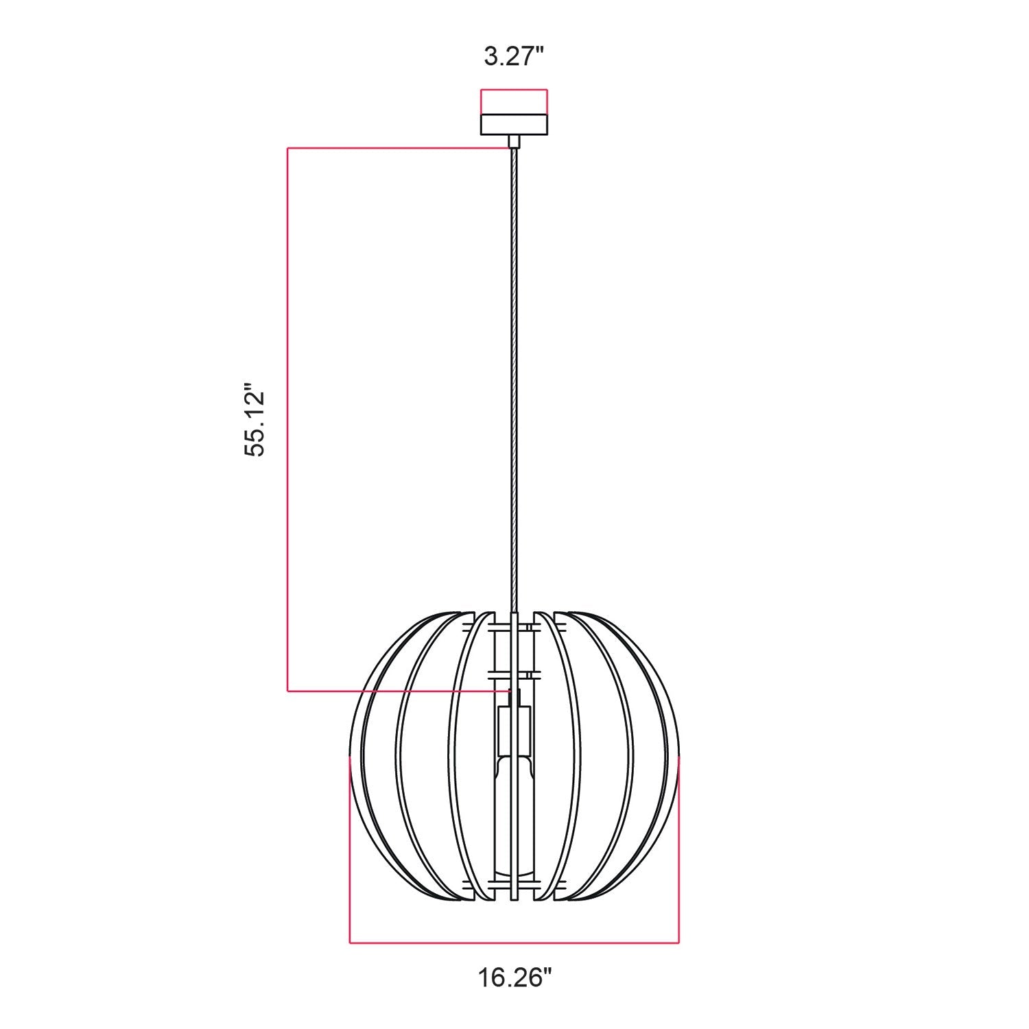 LAMPSHHADE - Pendant Lamp with Elliptical Shade - Rose melange