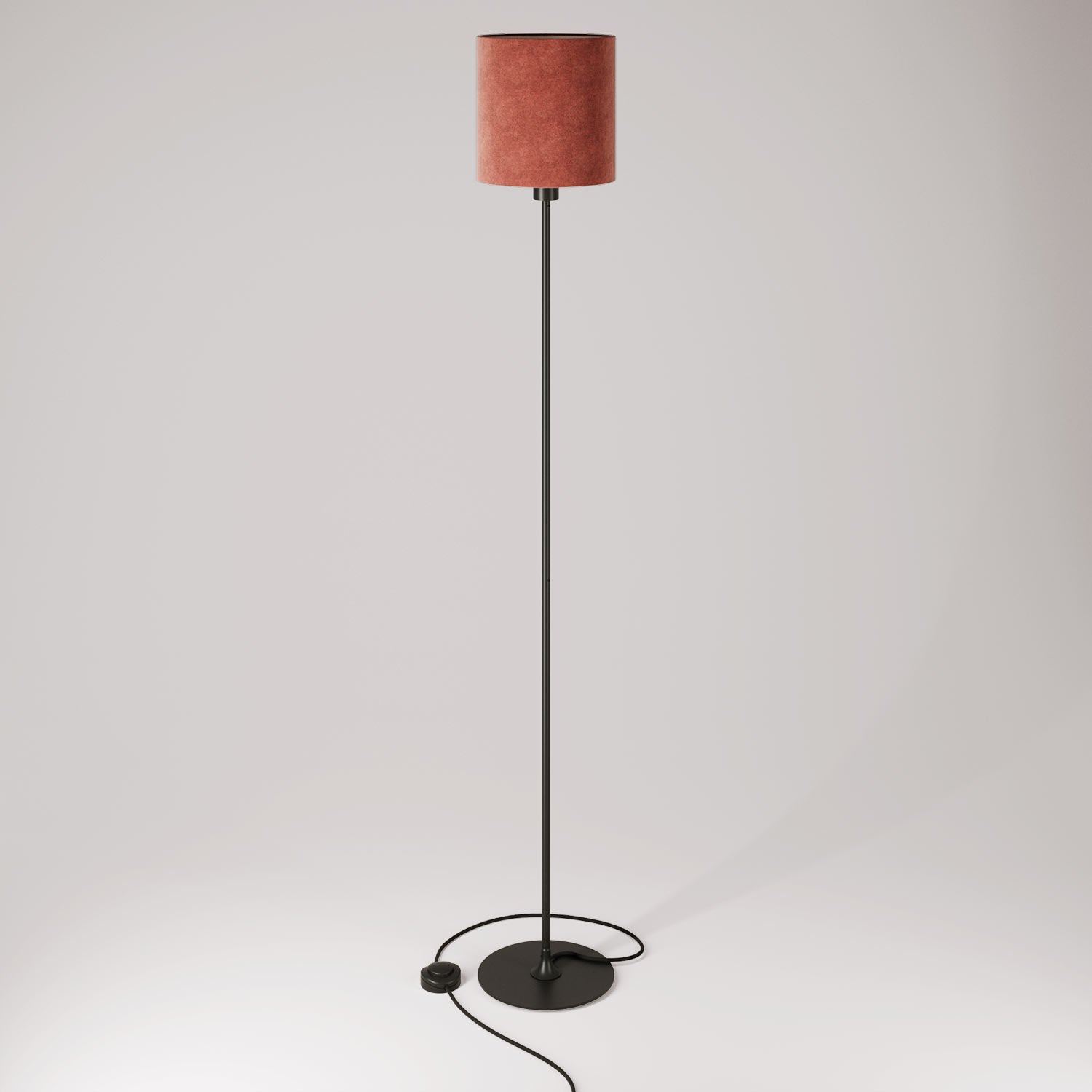 MAG-Y floor lamp with cylindrical M shade - Black