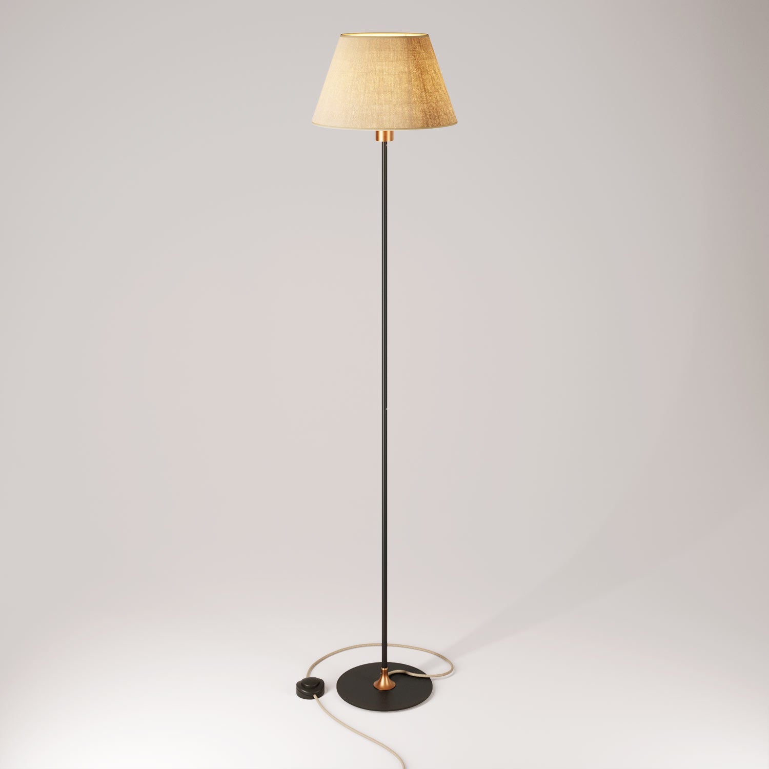 MAG-Y floor lamp with Impero M shade - Brushed copper
