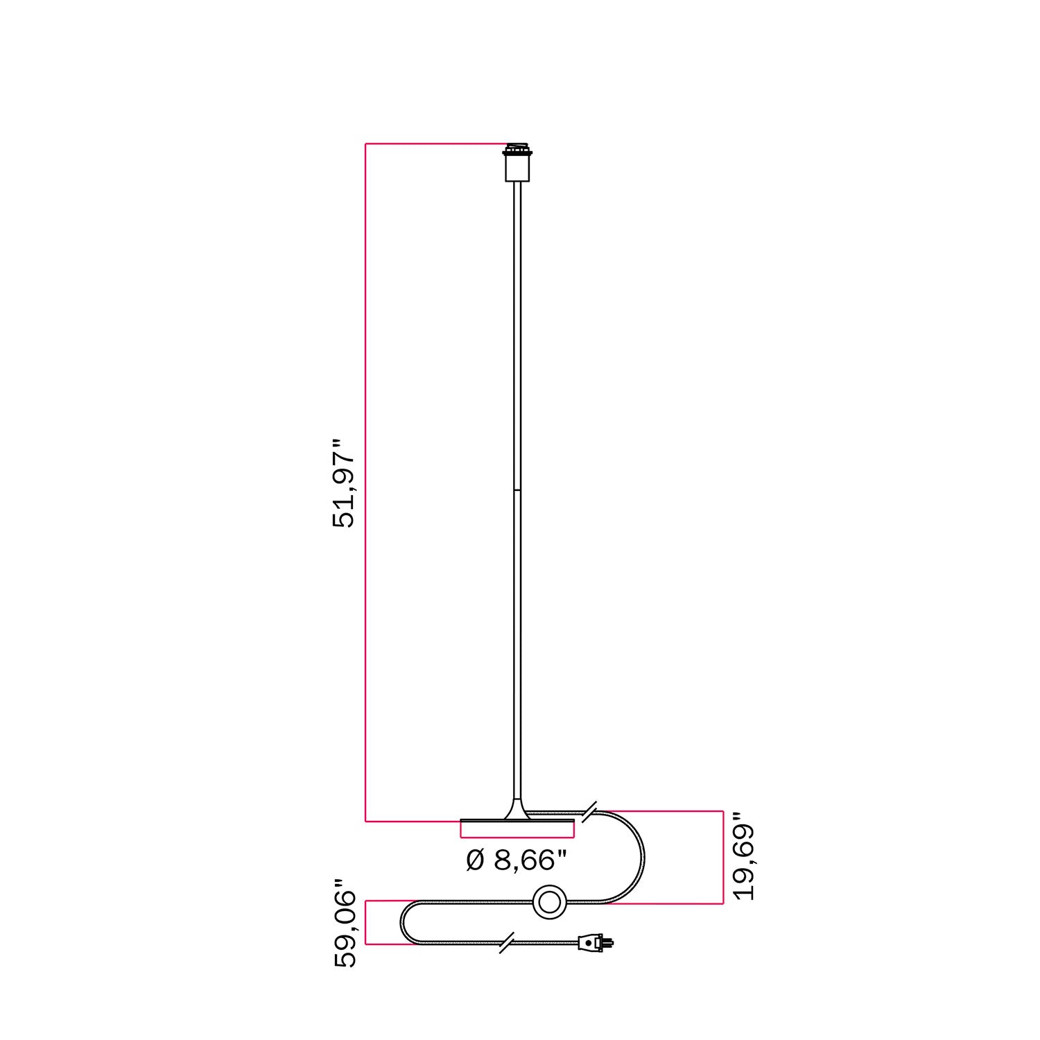 MAG-Y floor lamp with round metal base with fitting for lampshade - Brushed bronze