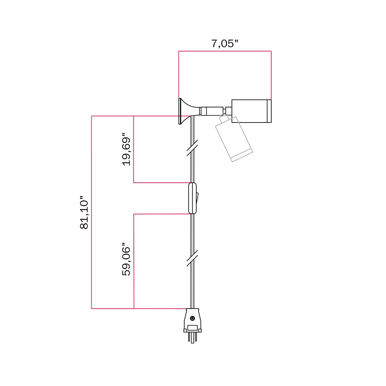 MAG-Y metal wall light with swivel joint and spotlight - Brushed bronze