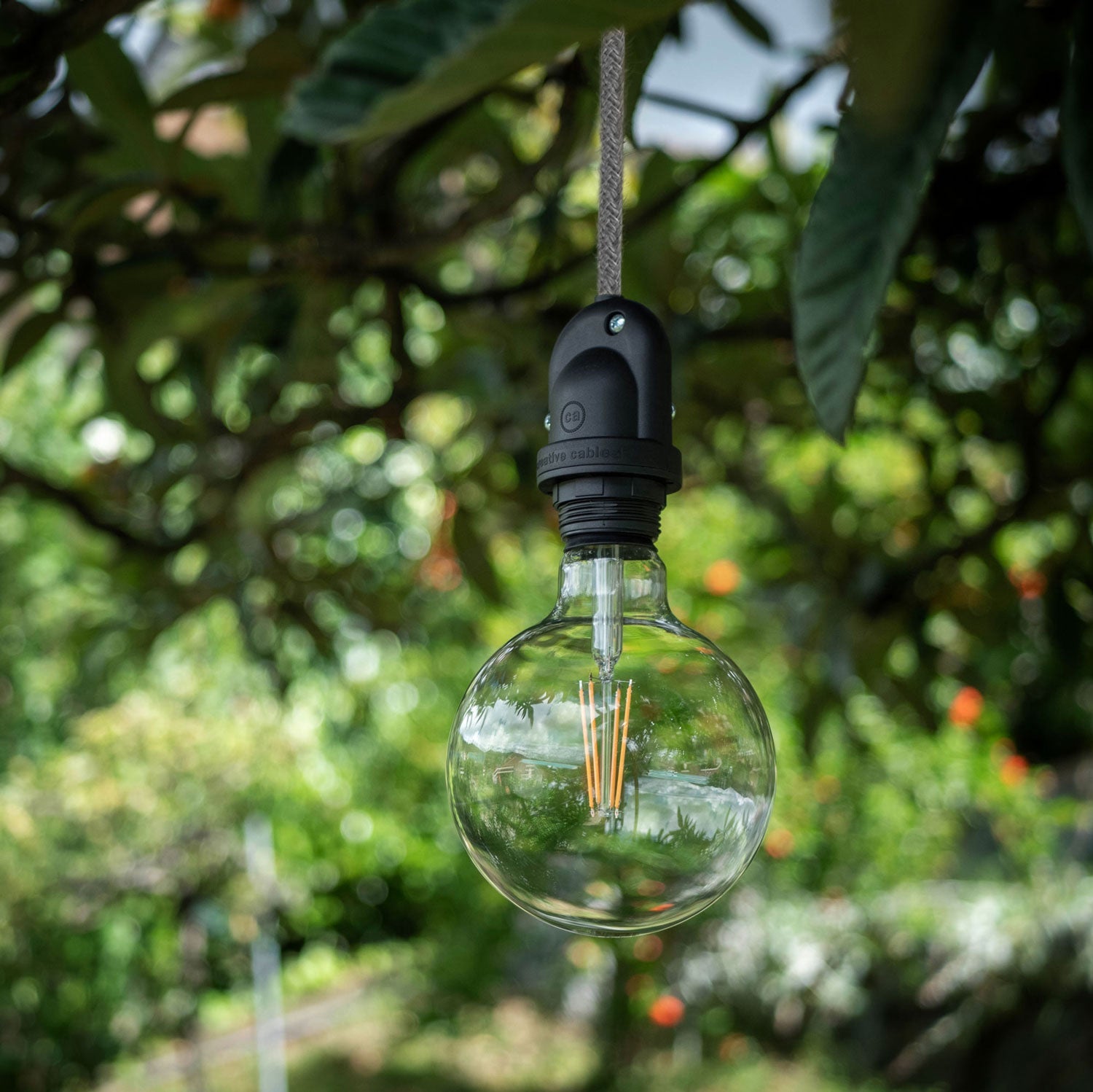 Modulair Lampada da esterno per paralume con 5 m cavo tessile, decentatore, rosone e portalampada IP65 - Blu carta da zucchero