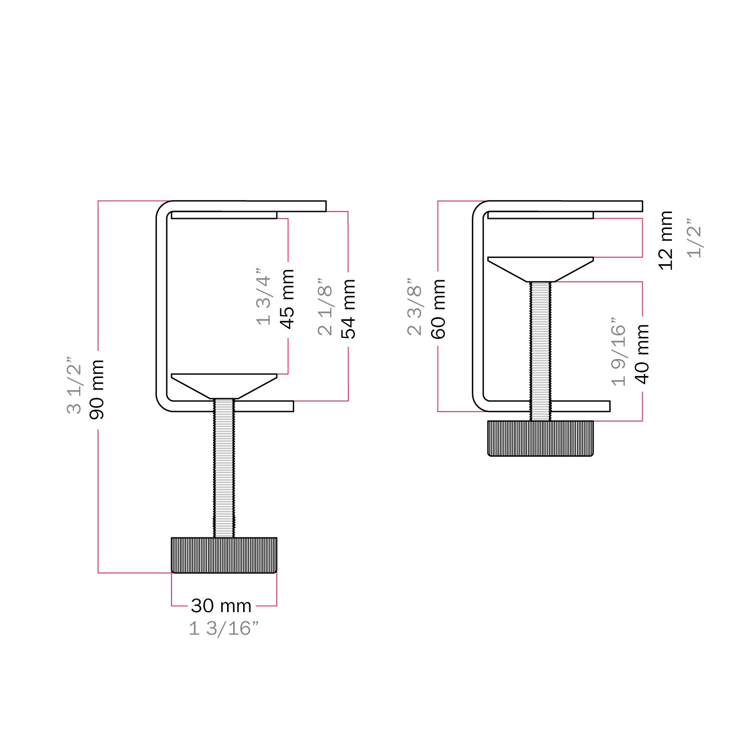 Morsetto da tavolo MAG-Y - Bianco opaco