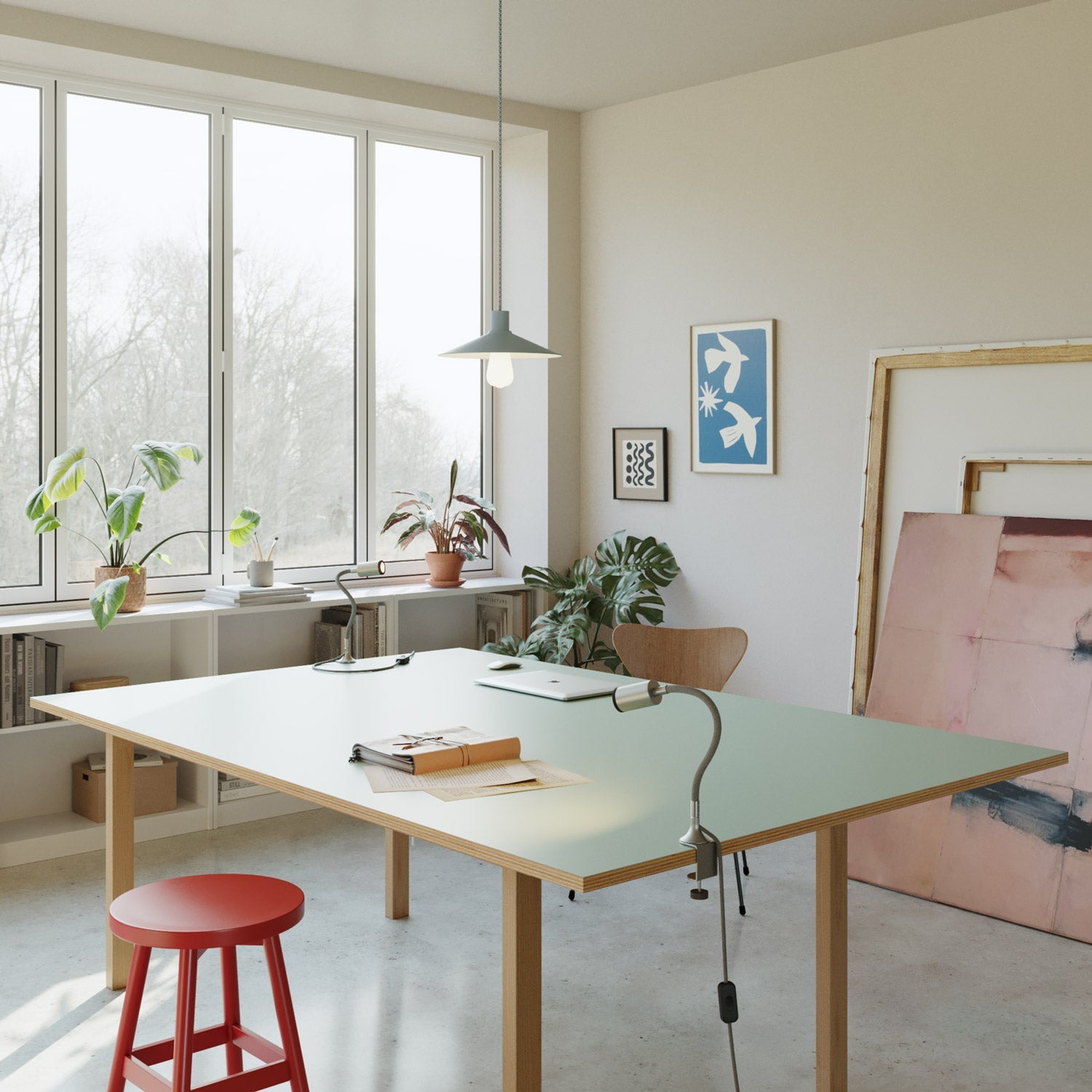 Morsetto da tavolo MAG-Y - Titanio satinato