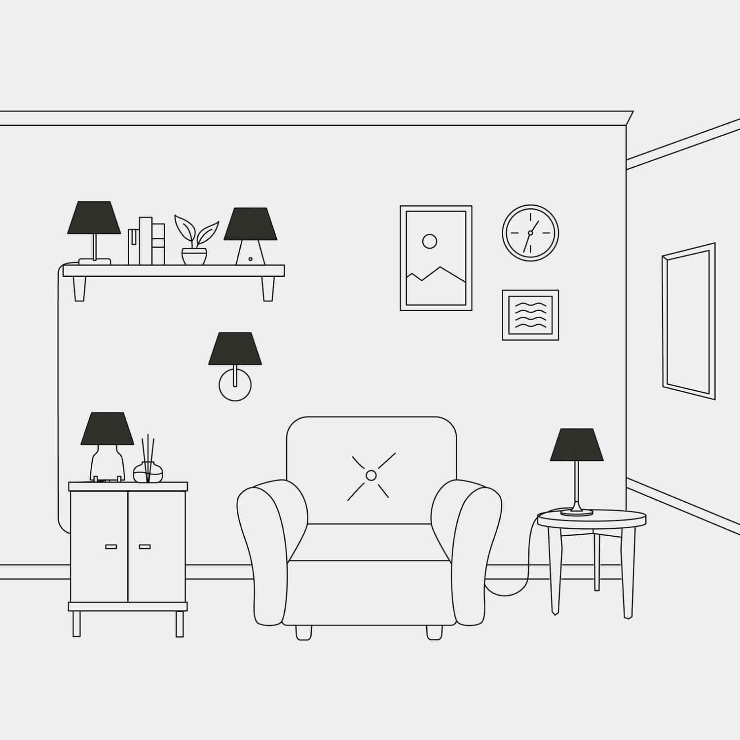 Paralume Impero con attacco E27 per lampada da tavolo o applique - Made in Italy - Cinette nero