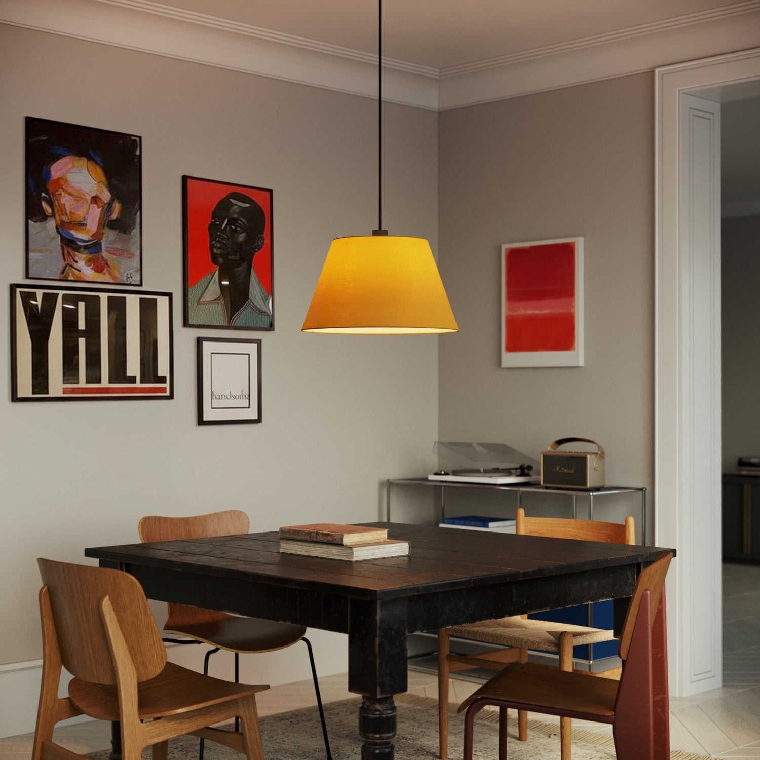 Paralume Impero L per sospensione con attacco E27 - Made in Italy - Arenal Oro