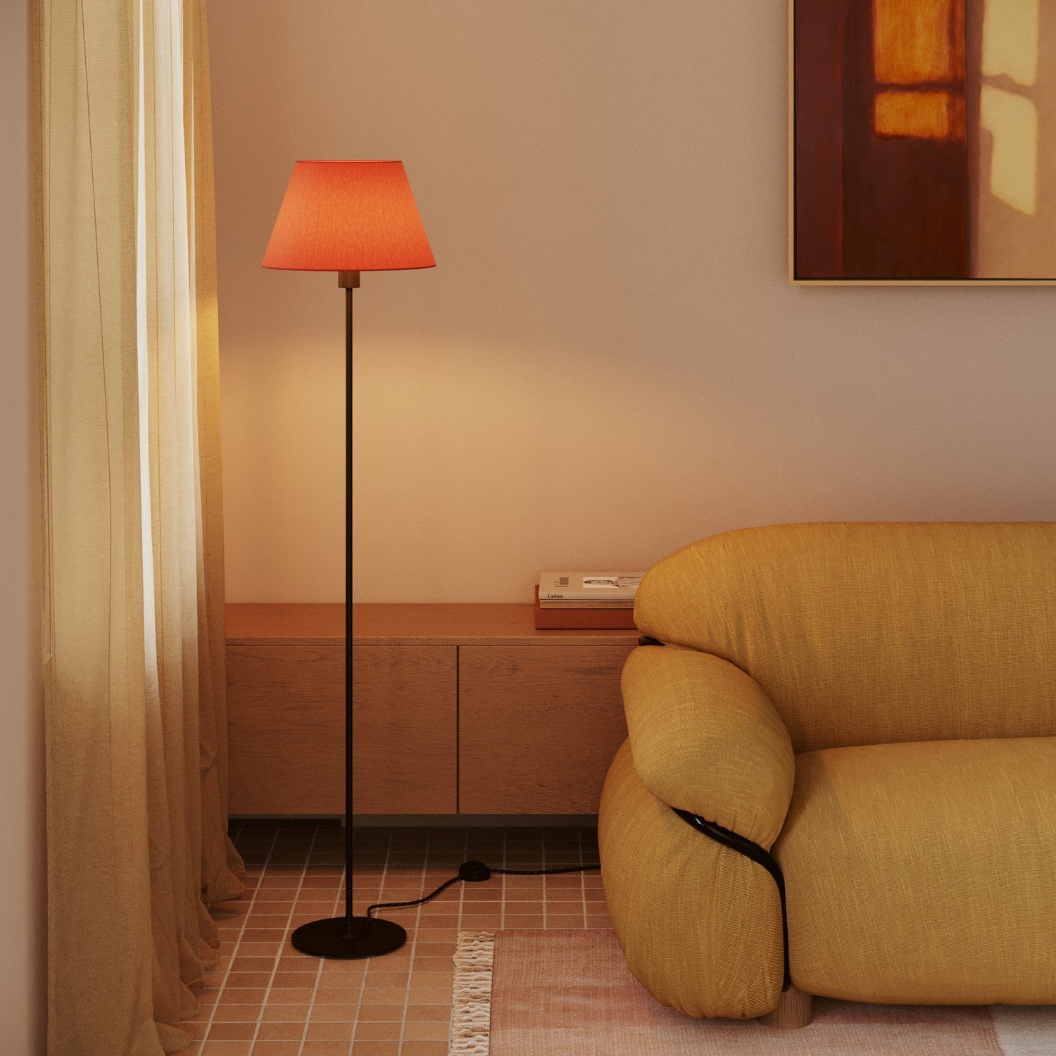 Paralume Impero M in tessuto per lampada da terra con attacco E27 - Made in Italy - Cinette Aragosta - Creative Cables