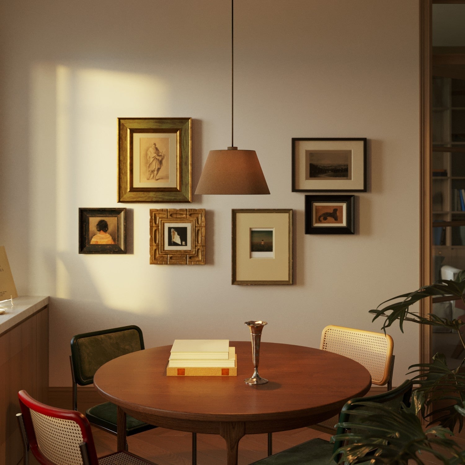 Paralume Impero M per sospensione con attacco E27 - Made in Italy - Lana Marrone - Creative Cables